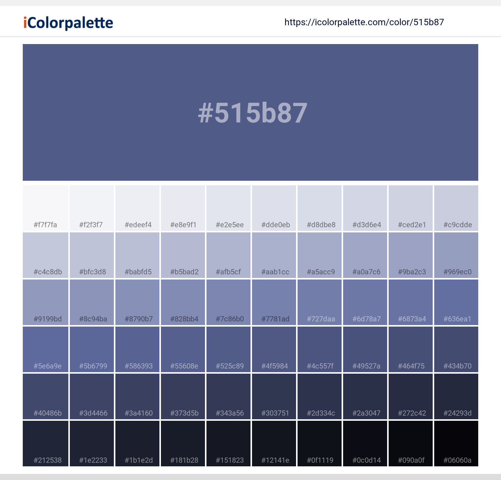 Pantone 18-3932 Tcx Marlin Color | Hex color Code #515b87