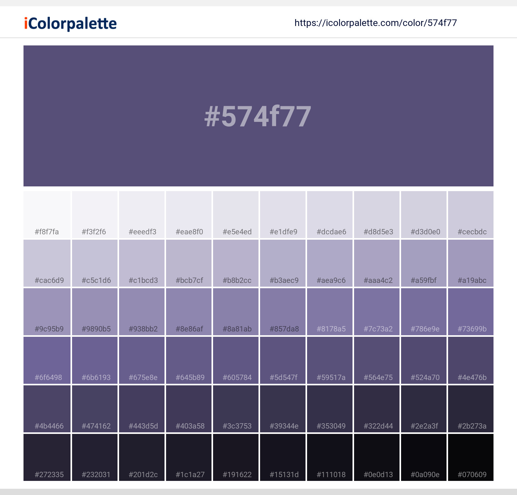 Pantone 2765 U Color | Hex color Code #574f77 information