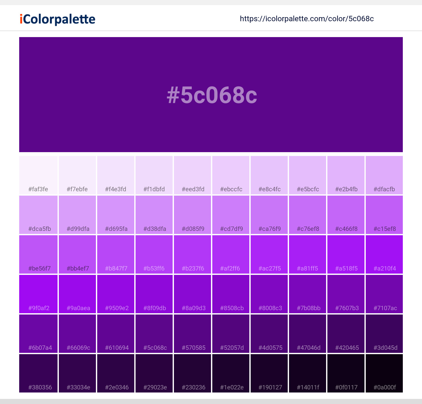 Pantone 2597 C Color | Hex color Code #5C068C information | Hsl | Rgb ...
