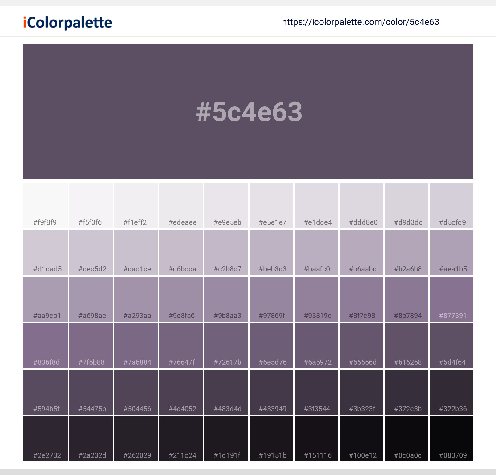 Pantone 7666 C Color | Hex color Code #5c4e63 information