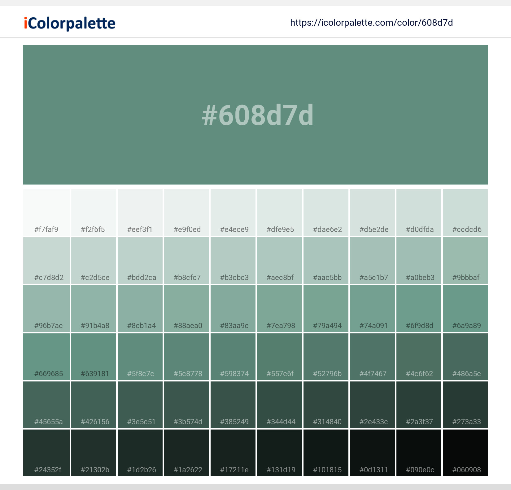 Pantone P 132-3 U Color | Hex color Code #608D7D information