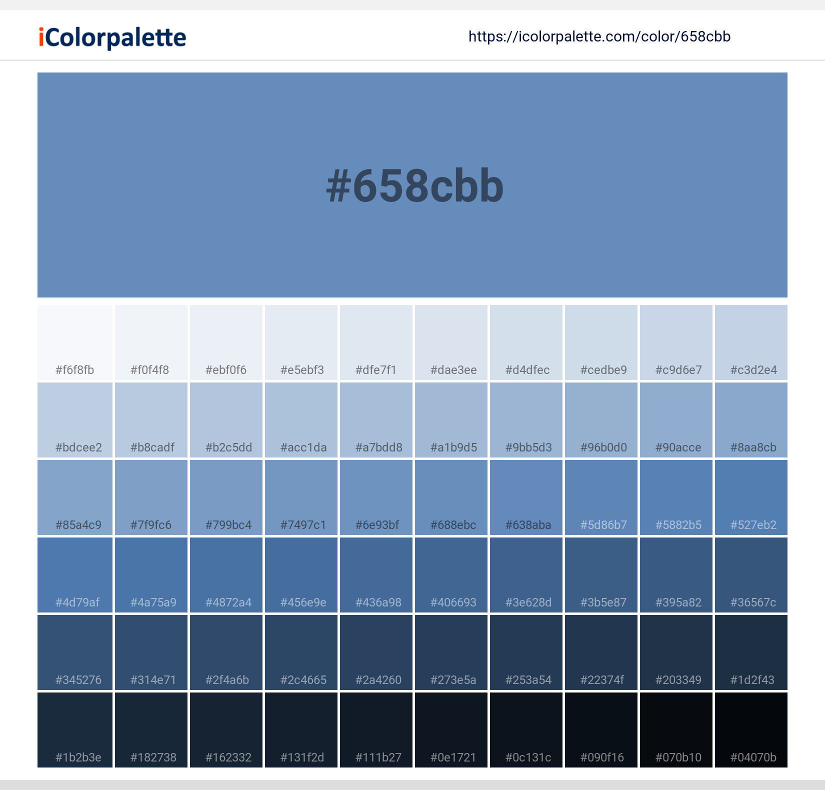 Faded Blue Color, 658cbb information, Hsl, Rgb