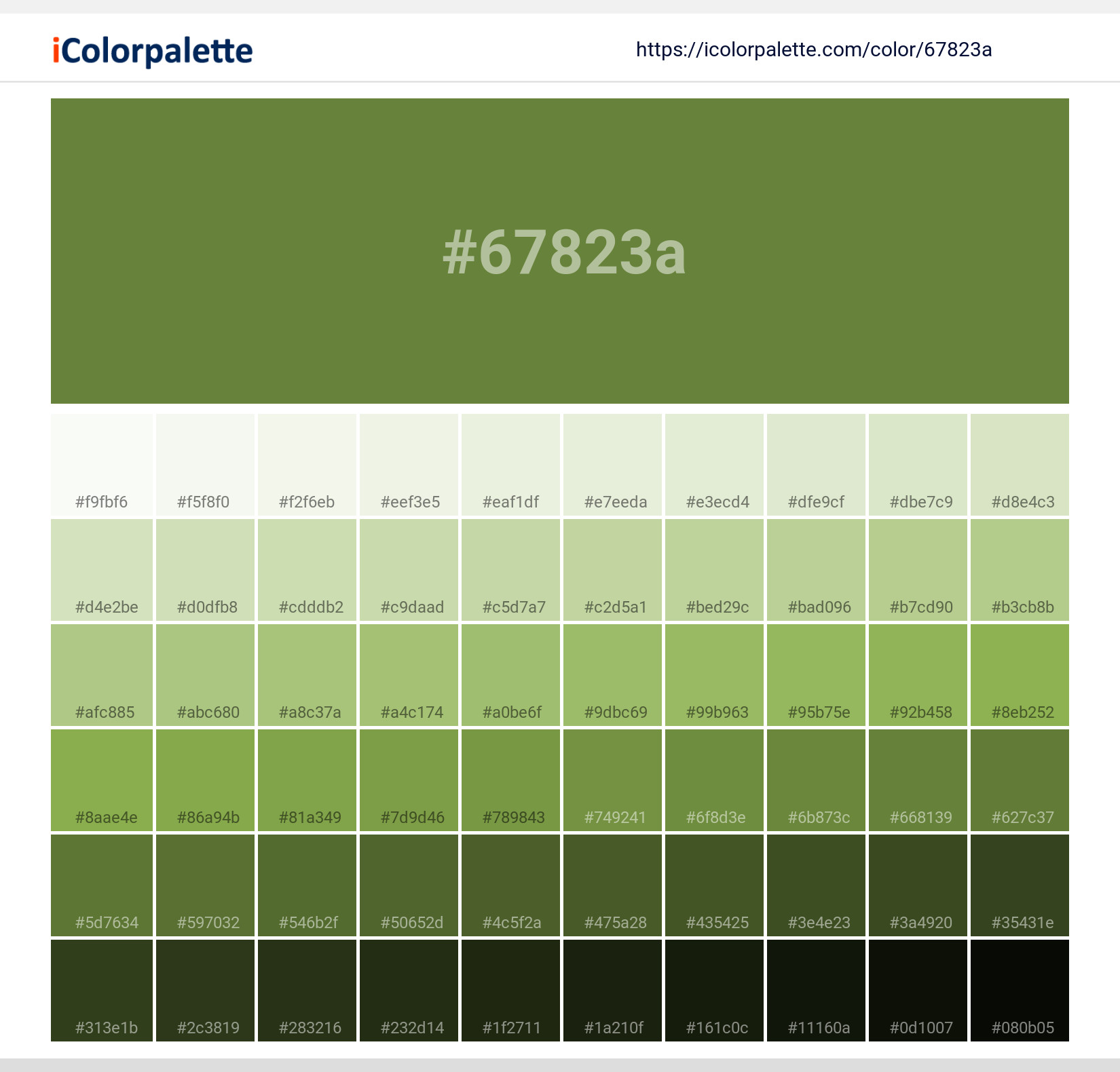 Hex Color #67823a | Printing Match PANTONE 575 C | Color conversion ...