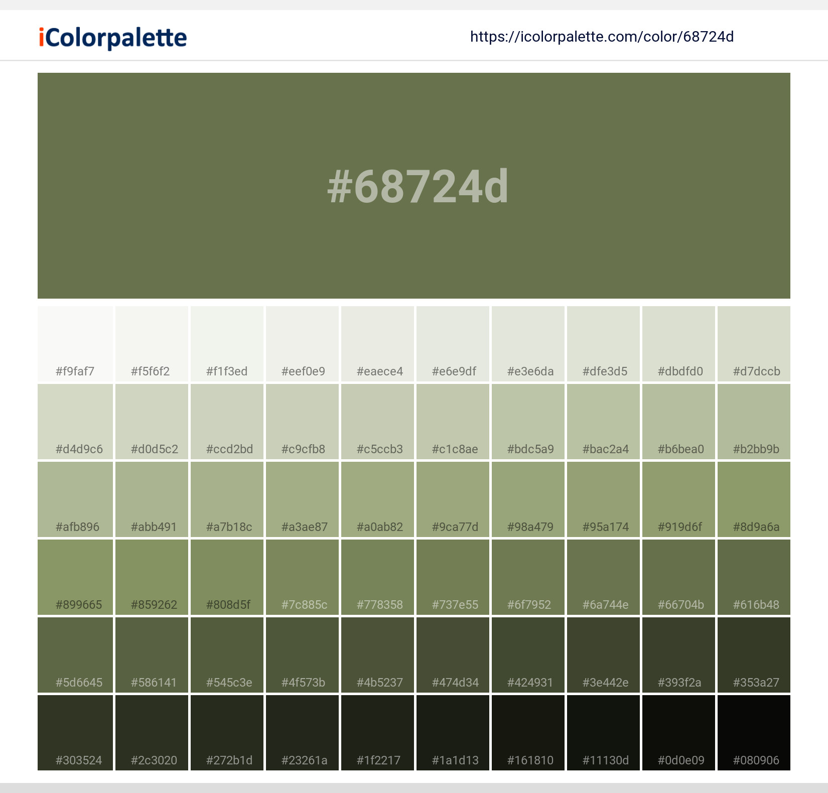 Pantone 371 U Color | Hex color Code #68724D information | Hsl | Rgb ...