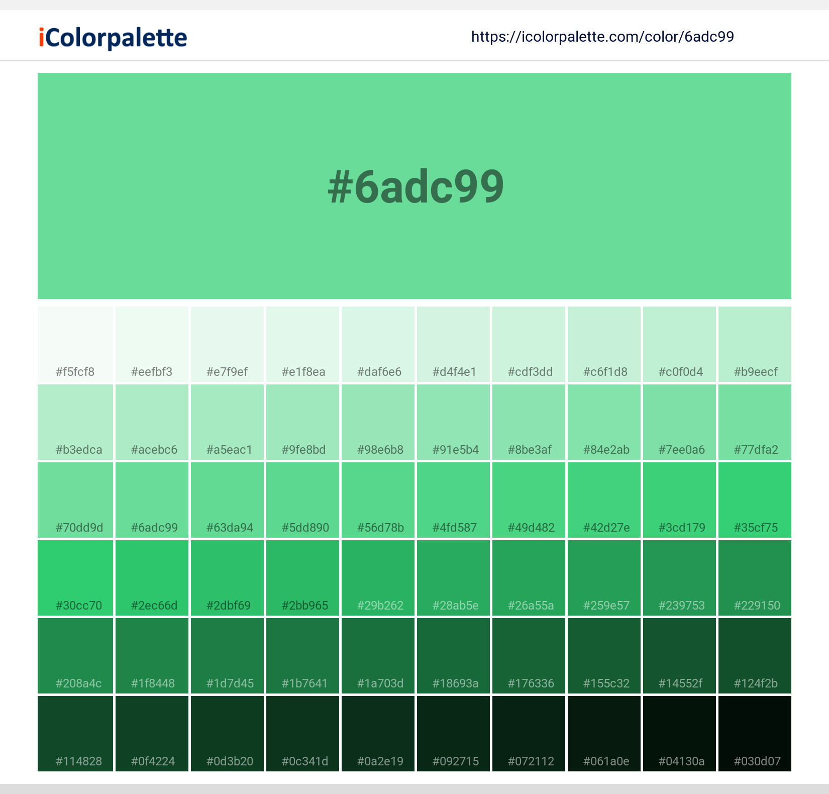 Hex Color Code 6adc99 Aurora Green Color Information Hsl Rgb Pantone