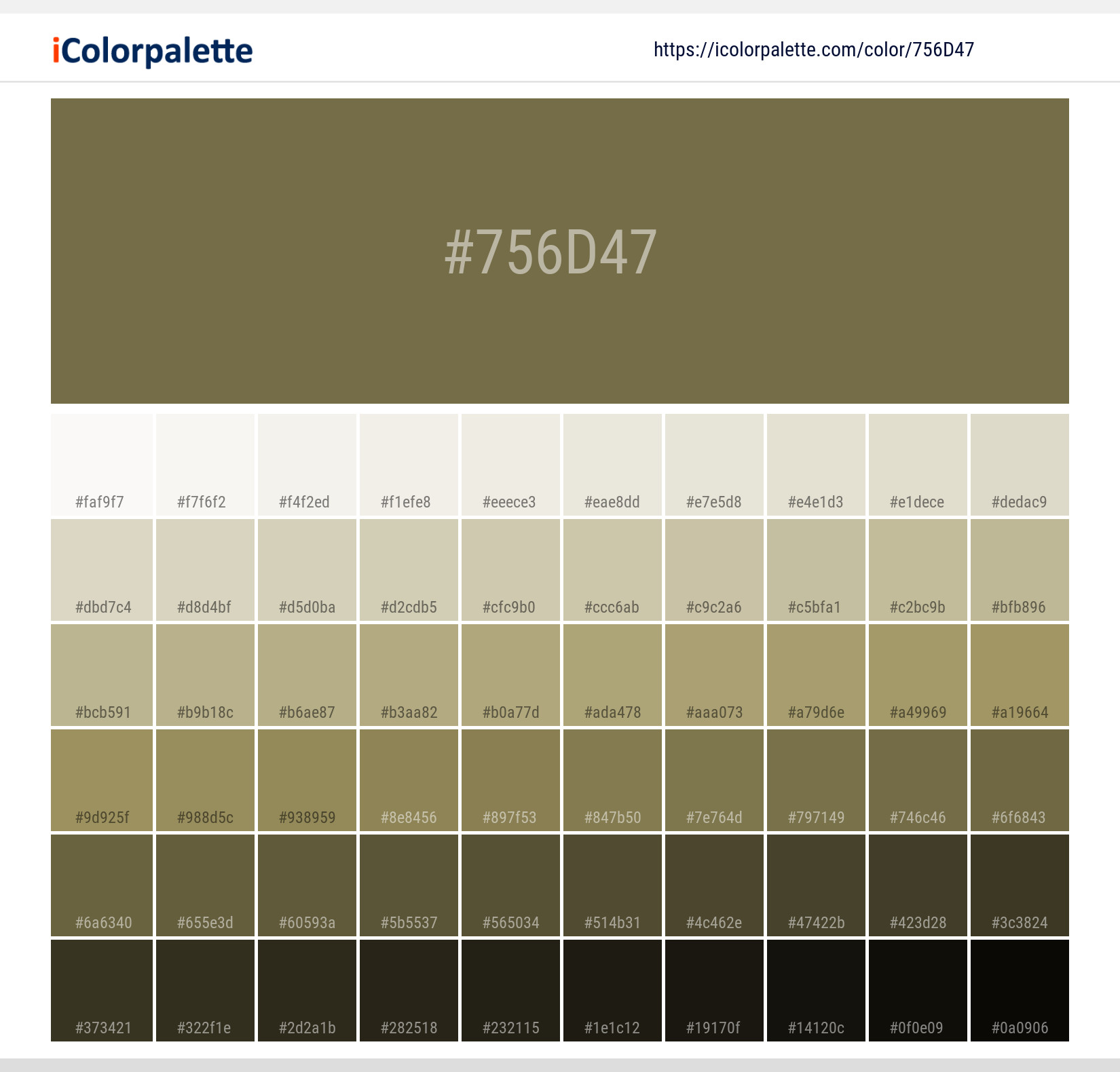 Pantone 18 0622 Tcx Olive Drab Color Hex Color Code 756d47 