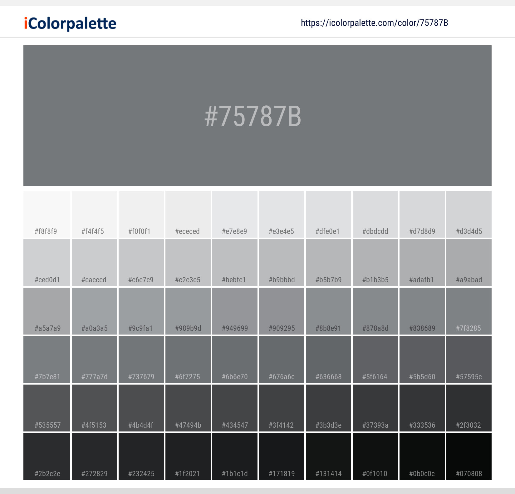 Hex Color Code 75787b Pantone Cool Gray 9 C Color Information Hsl Rgb Pantone
