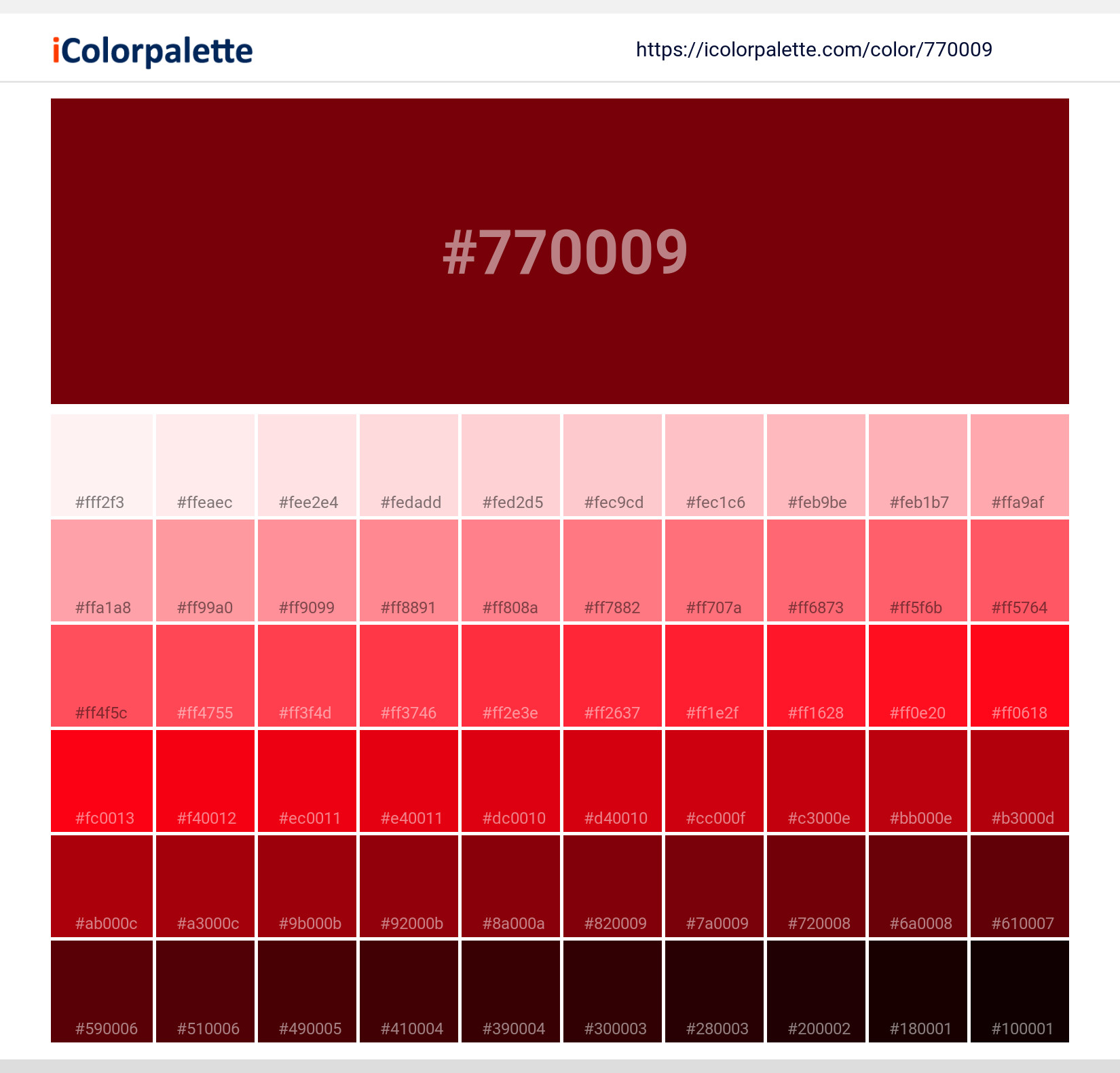 Demon (similar) Color | 770009 information | Hsl | Rgb | Pantone