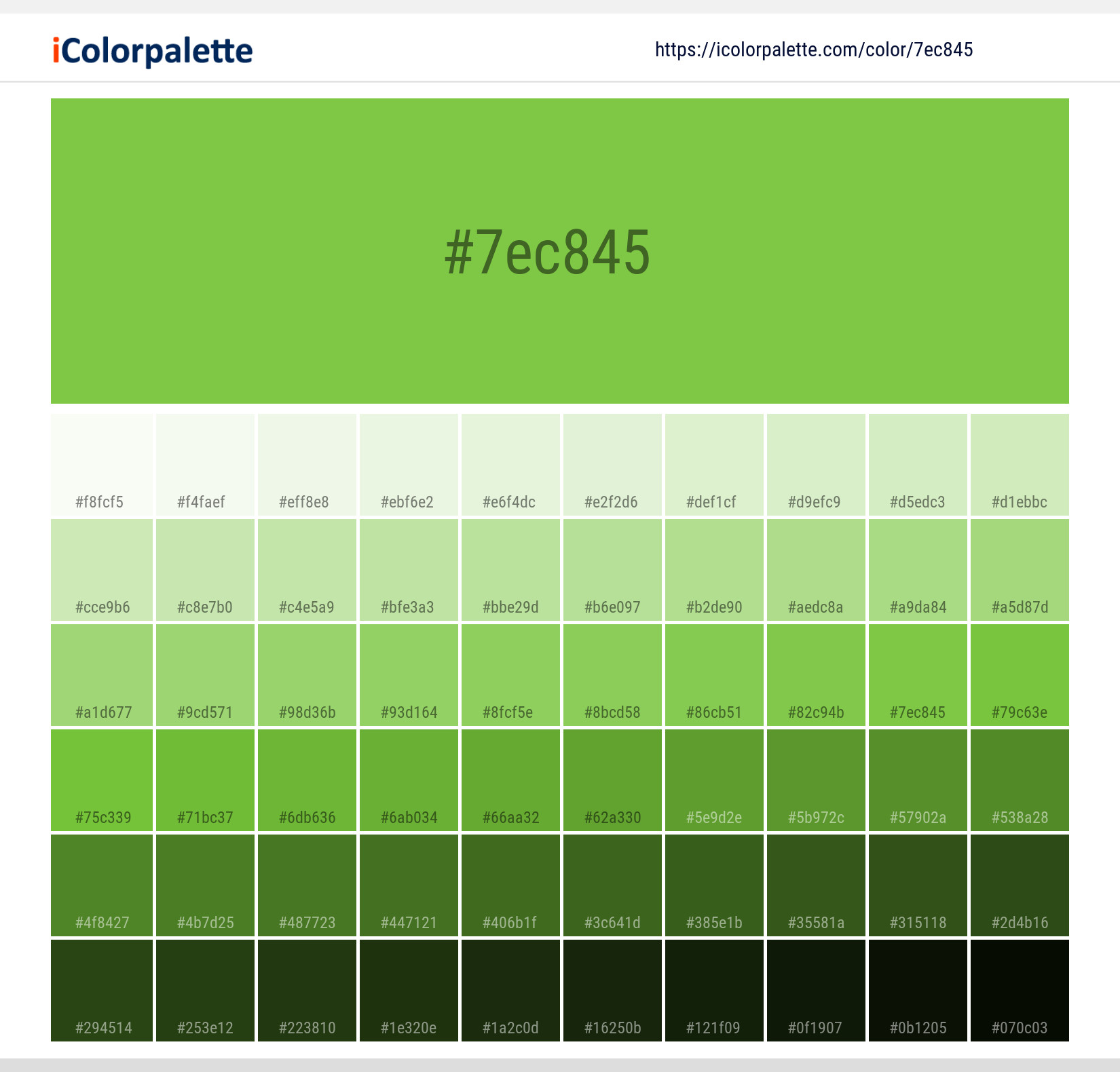 Pantone 150545 Tcx Jasmine Green Color Hex color Code 7EC845