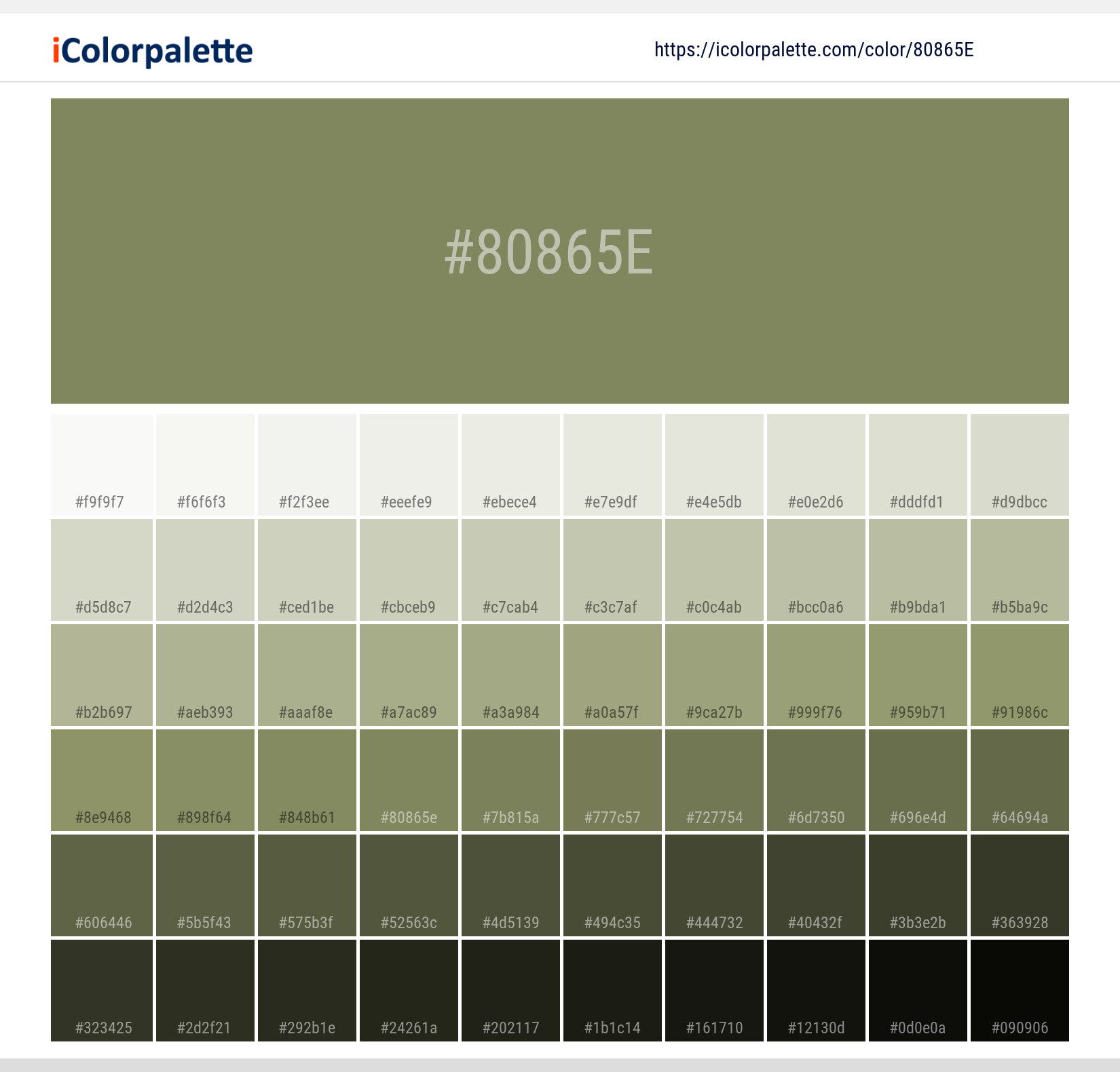 Hex Color #80865e | Printing Match PANTONE 18-0525 TPG | Color ...