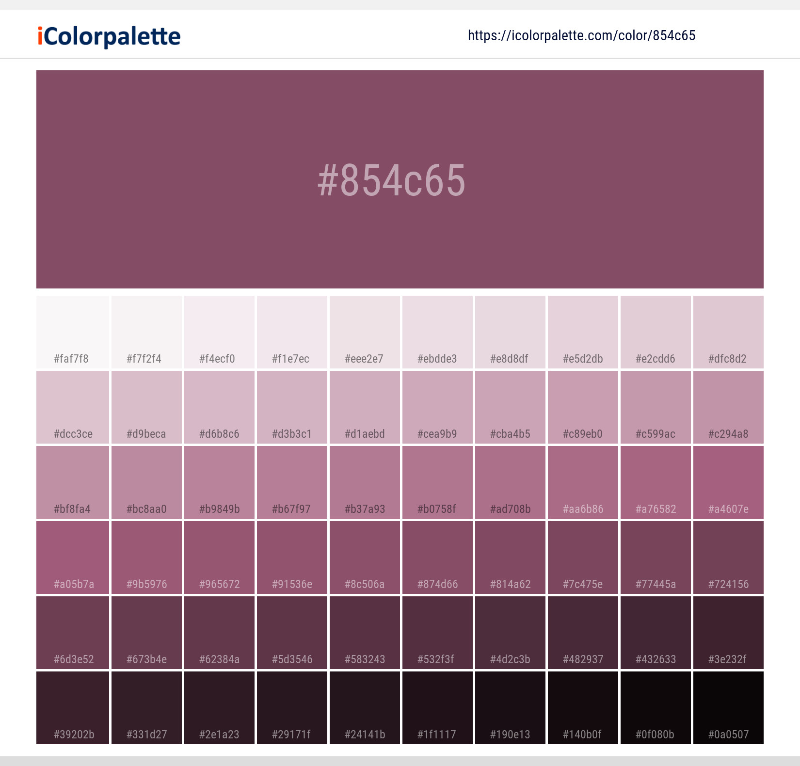Pantone 18-1716 Tcx Damson Color | Hex color Code #854C65 information