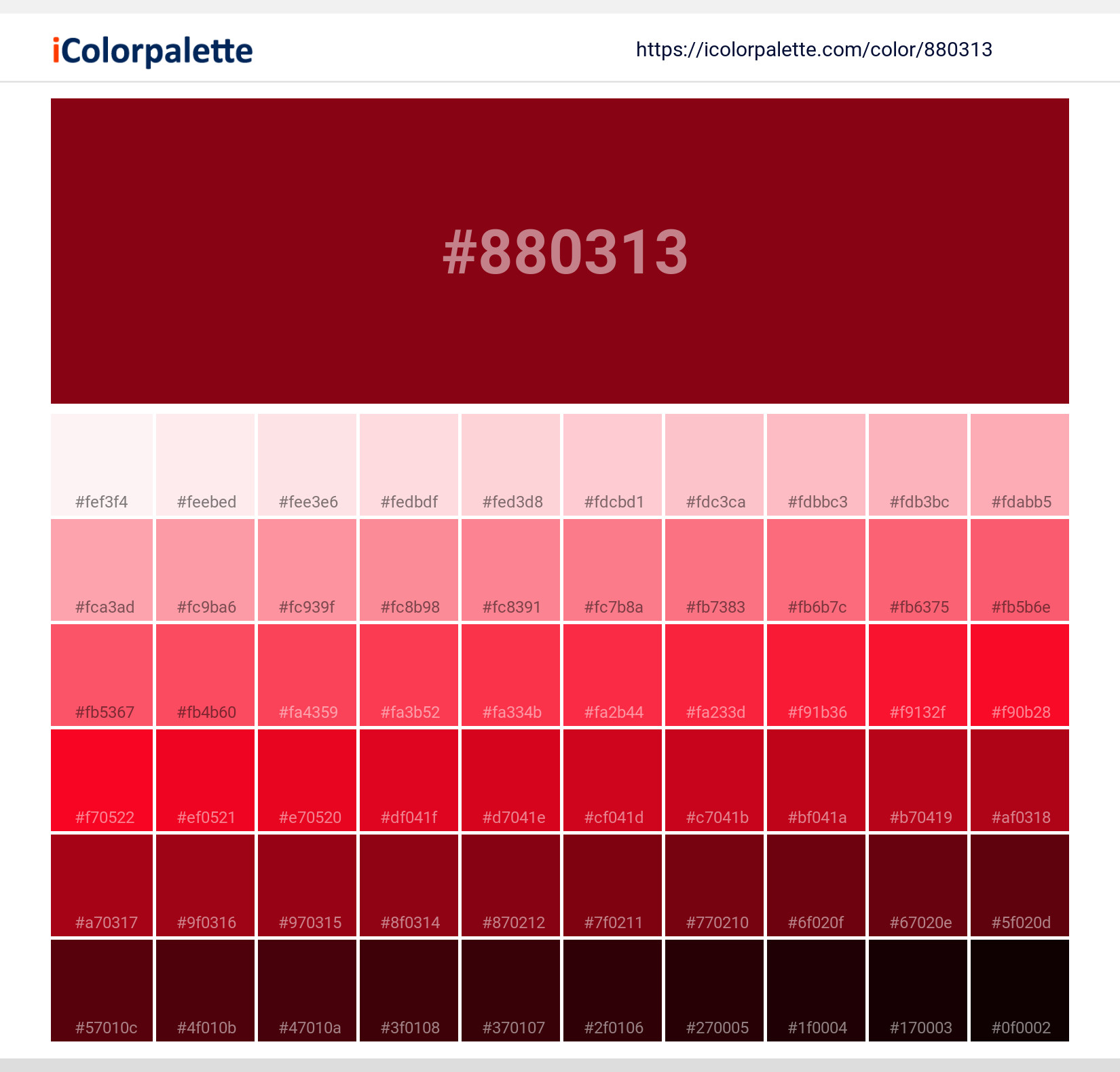 Red Devil (similar) Color | 880313 information | Hsl | Rgb | Pantone