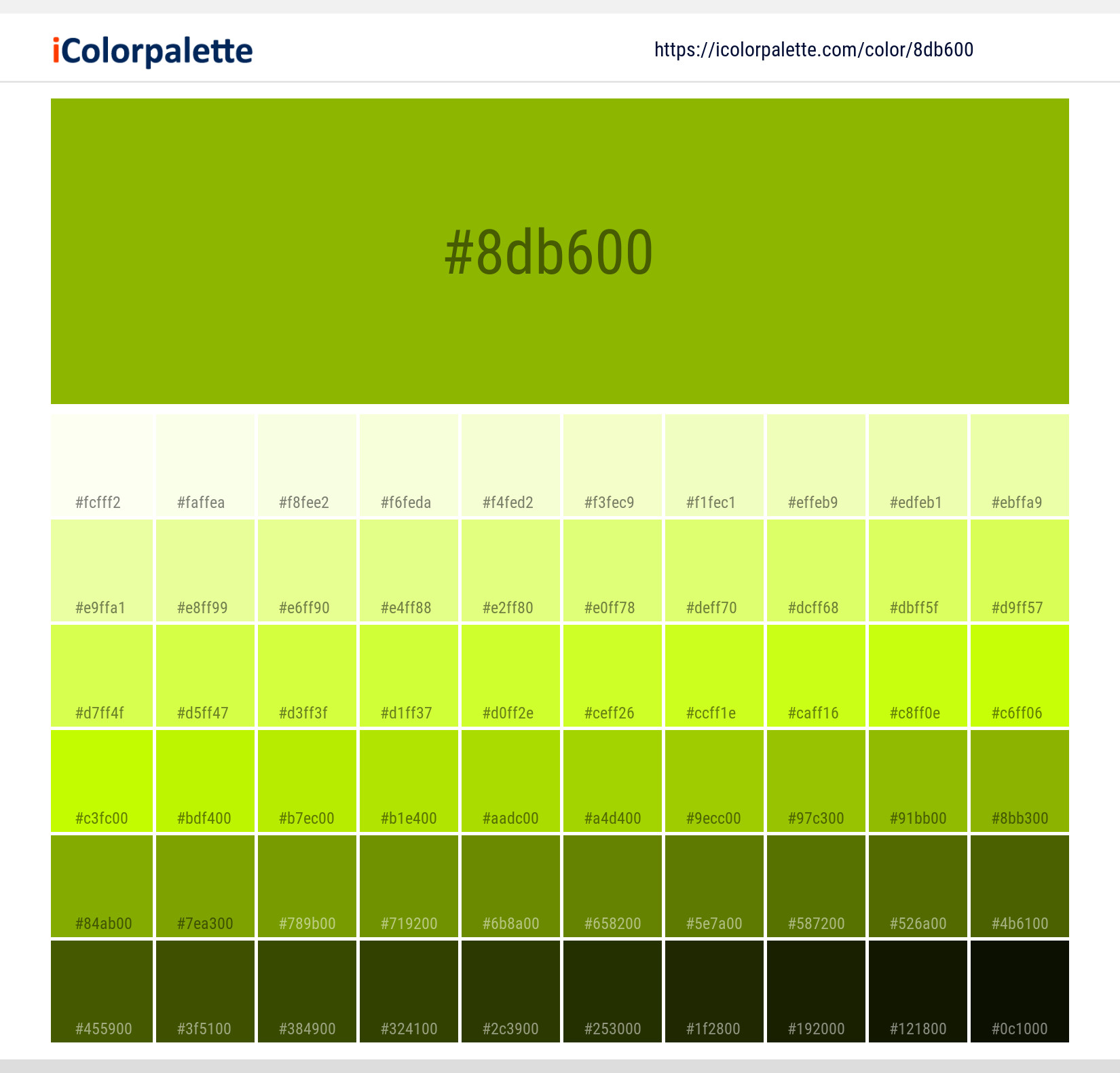 Seasoned Apple Green Color 8db600 information Hsl Rgb Pantone