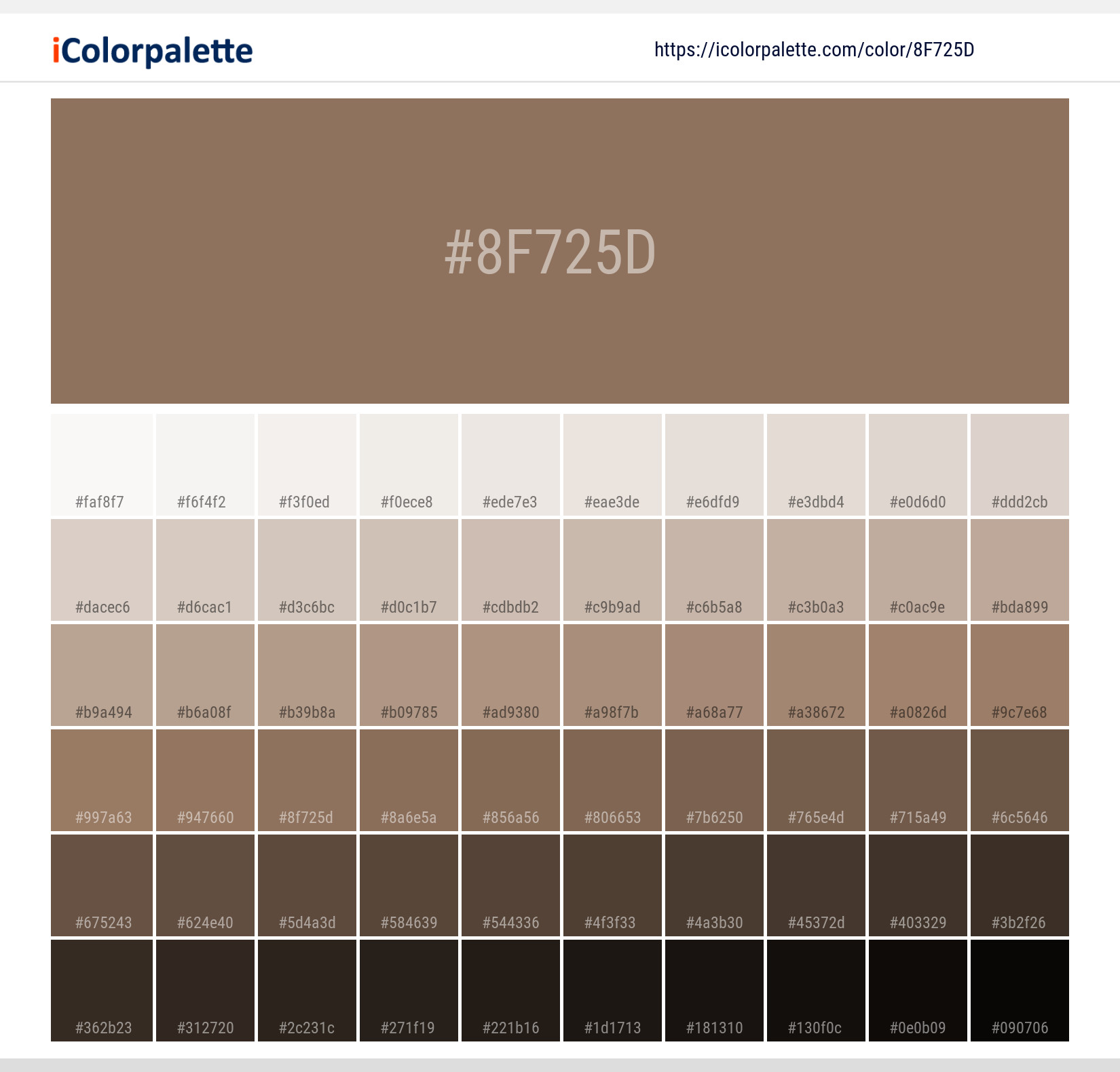 Pantone 18 1029 Tpg Toasted Coconut Color Hex Color Code 8f725d Information Hsl Rgb Pantone