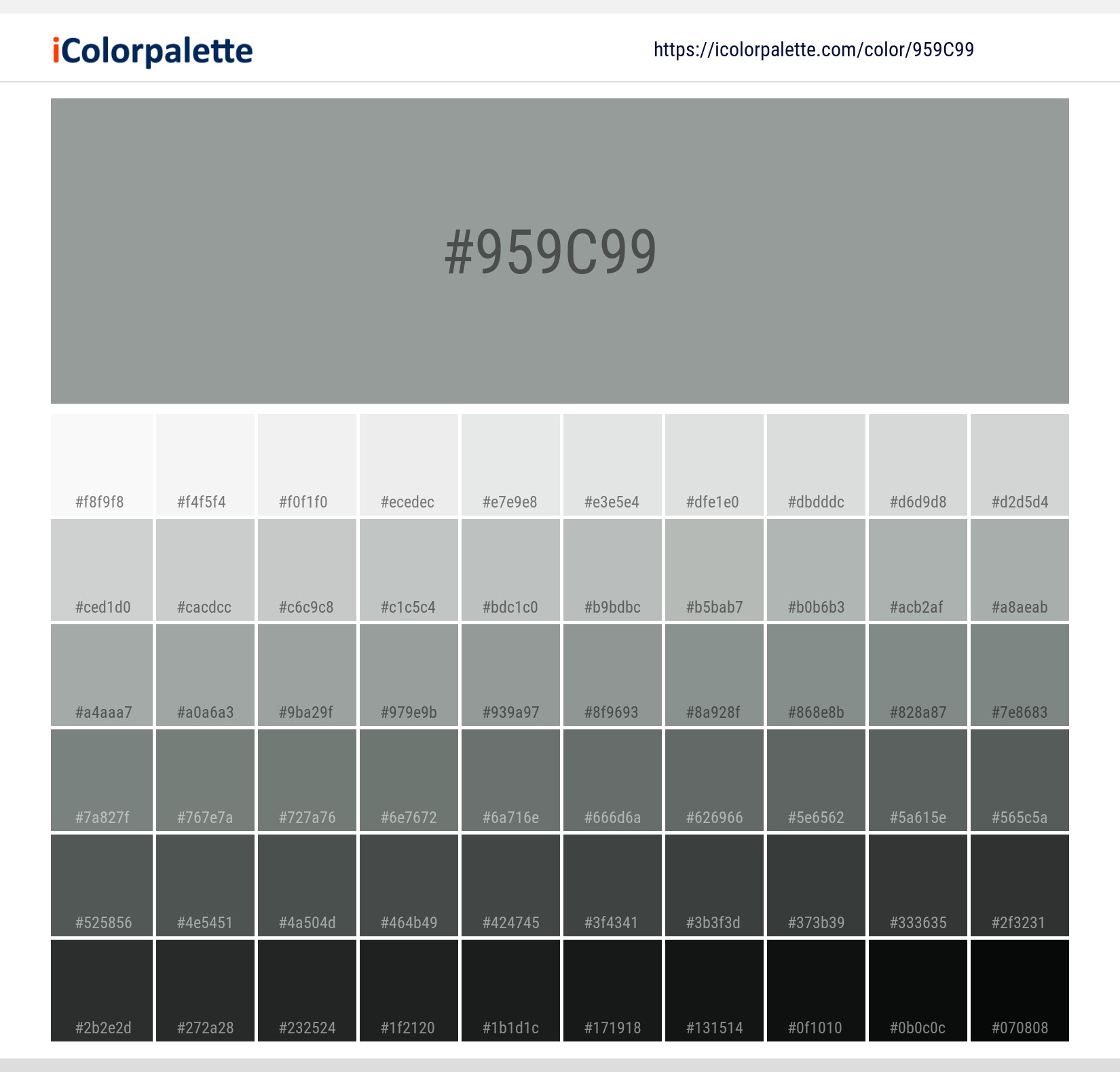 Pantone 164702 Tpx Limestone Color Hex color Code 959C99