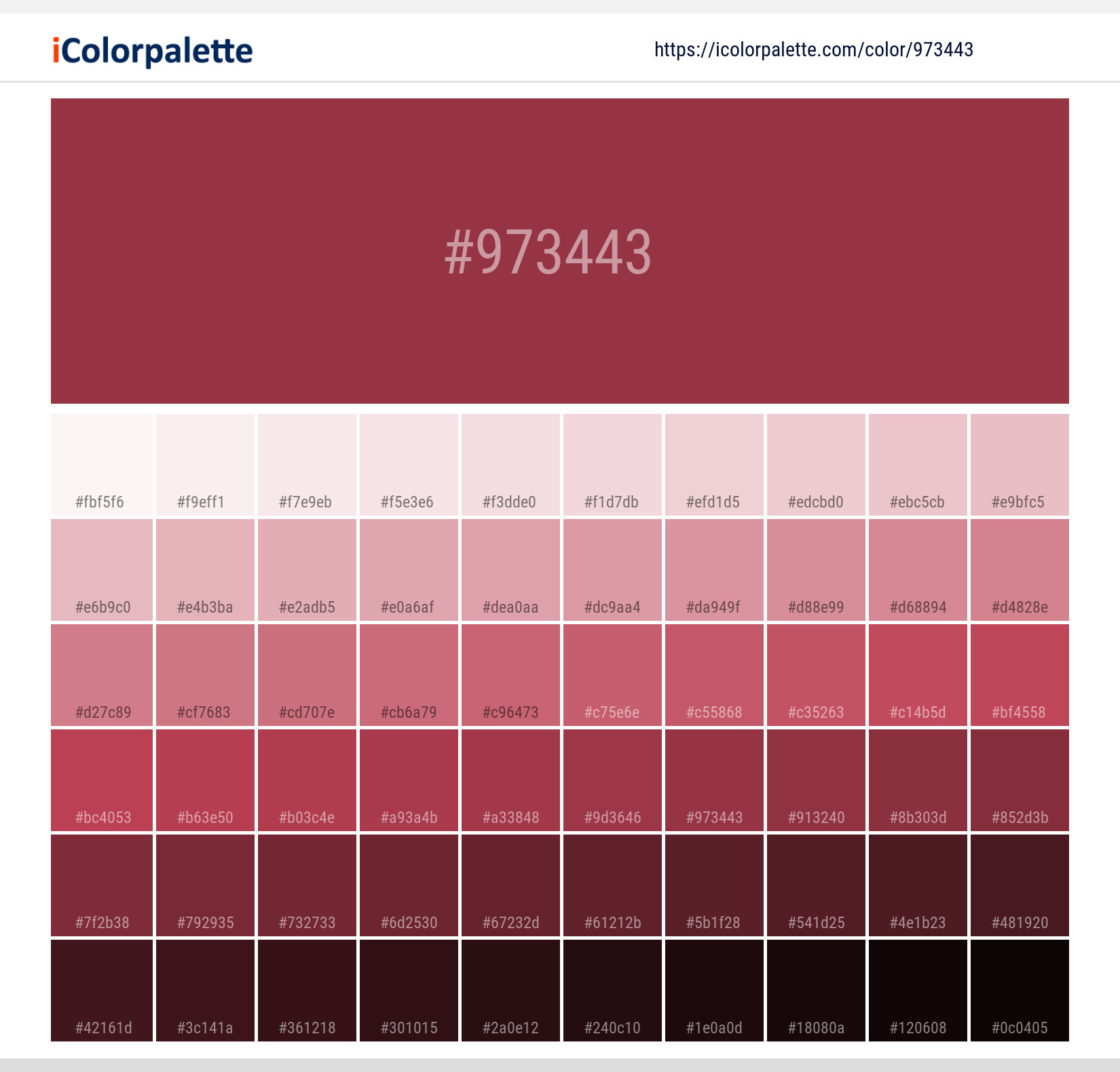 Pantone 19 1840 Tcx Deep Claret Color Hex Color Code 973443