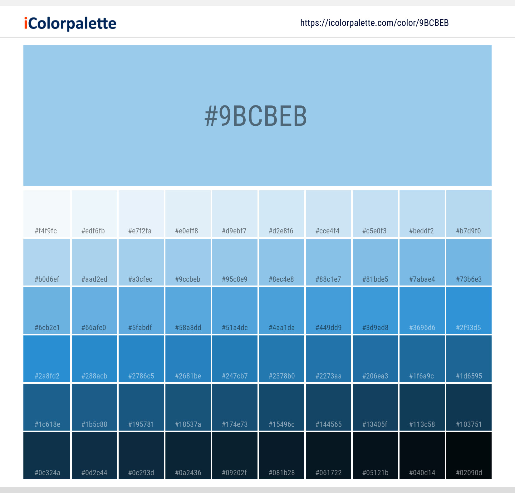 Pantone 291 C Color | Hex color Code #9BCBEB information | Hsl 