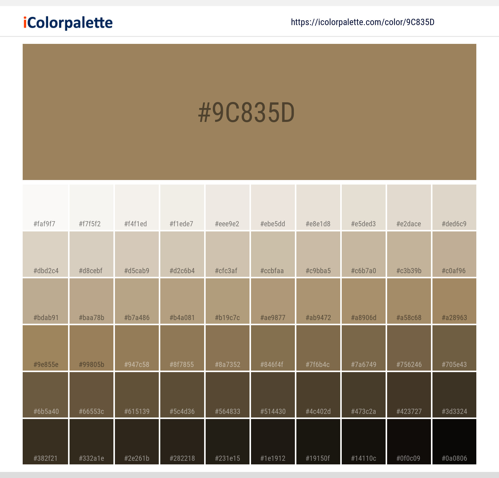 Hex Color Code 9c5d Pantone C Color Information Hsl Rgb Pantone