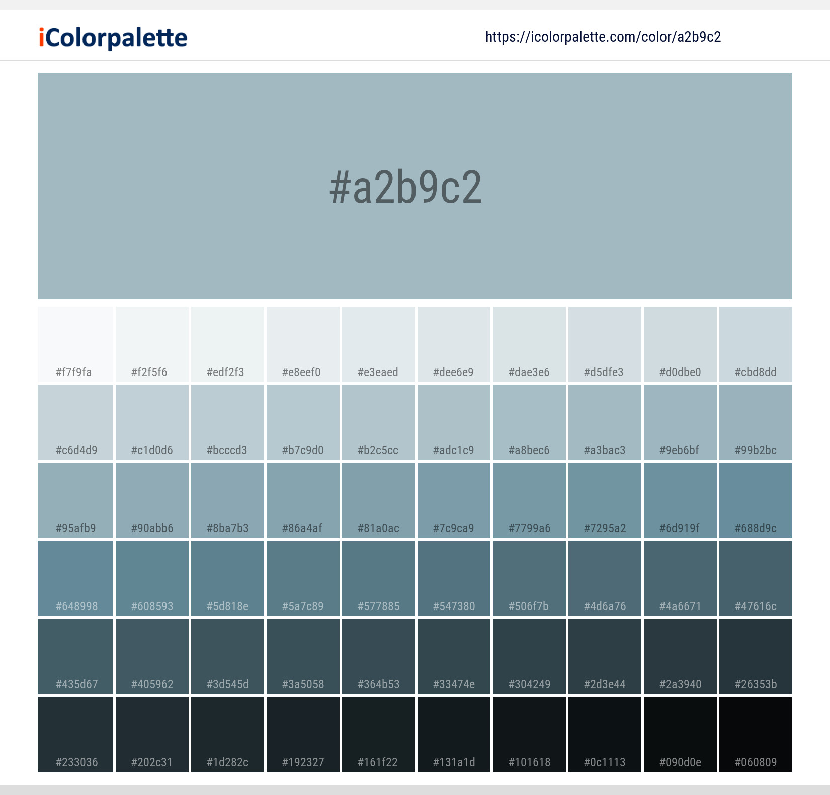 Pantone 15-4309 Tcx Sterling Blue Color, Hex color Code #A2B9C2  information, Hsl, Rgb