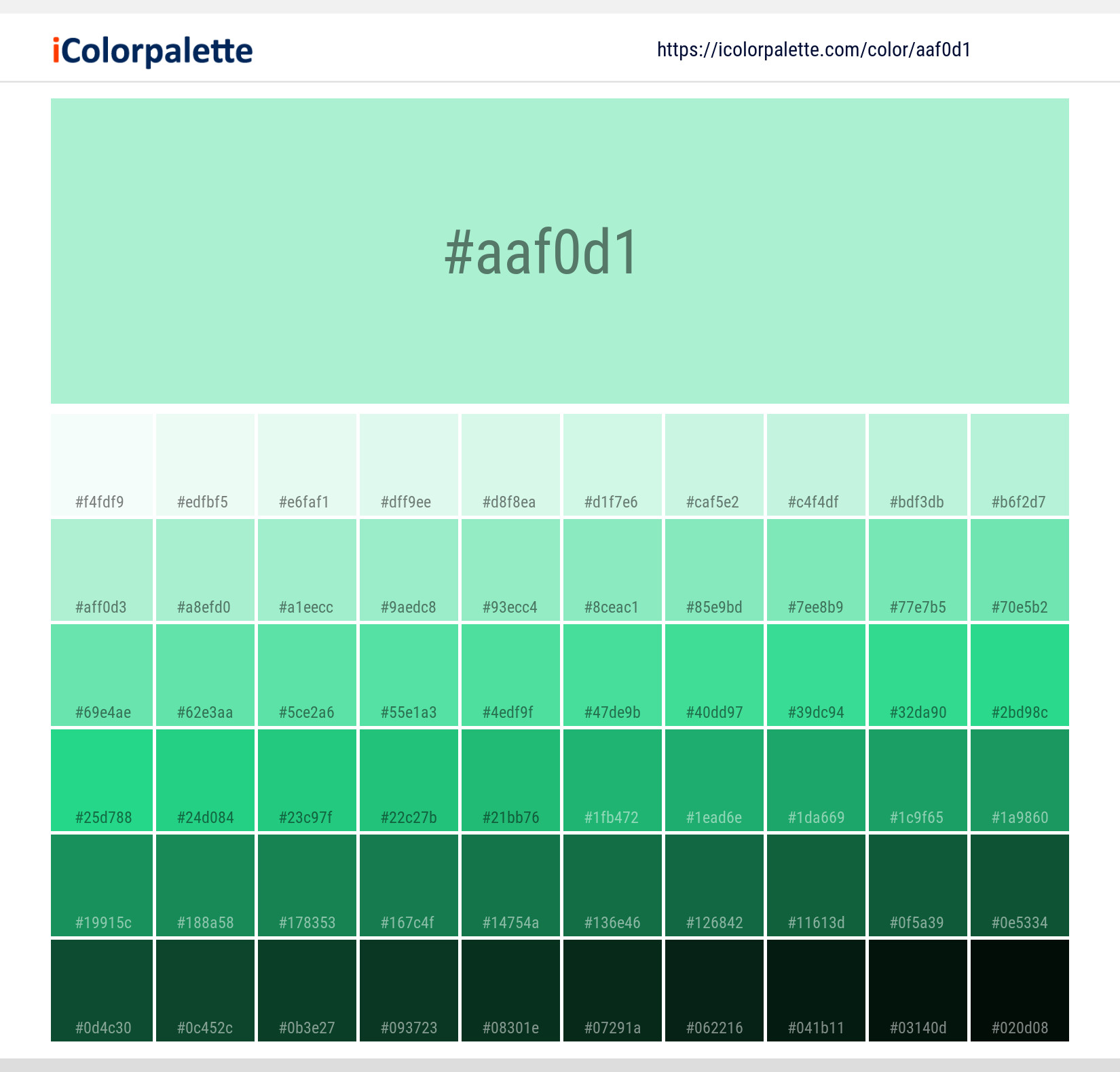 Magic Mint Color Aaf0d1 Information Hsl Rgb Pantone Magic Mint Color Aaf0d1 Information Hsl Rgb Pantone