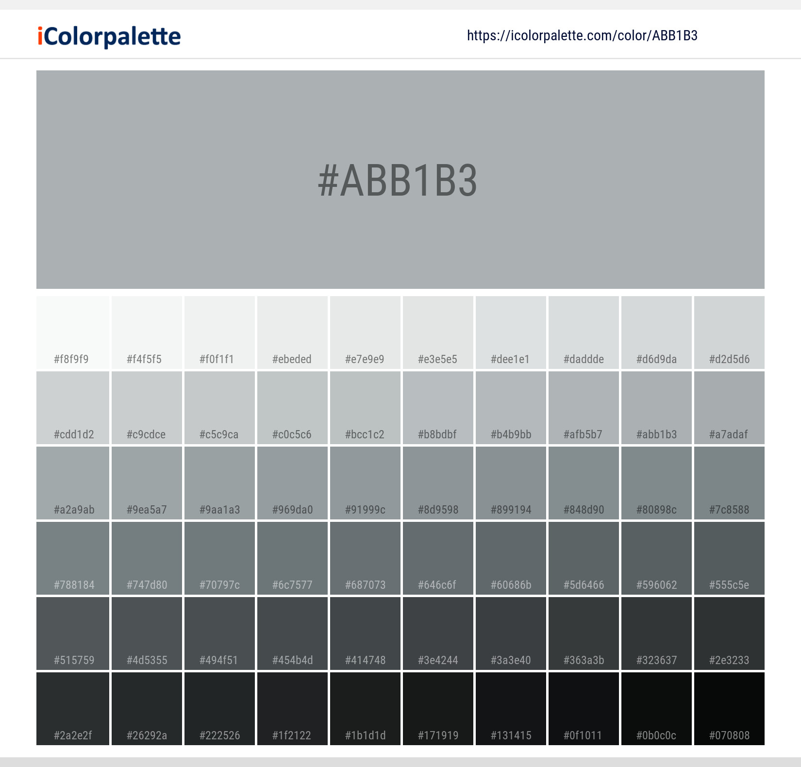 Pantone 15-4101 Tpx High-rise Color | Hex color Code #ABB1B3