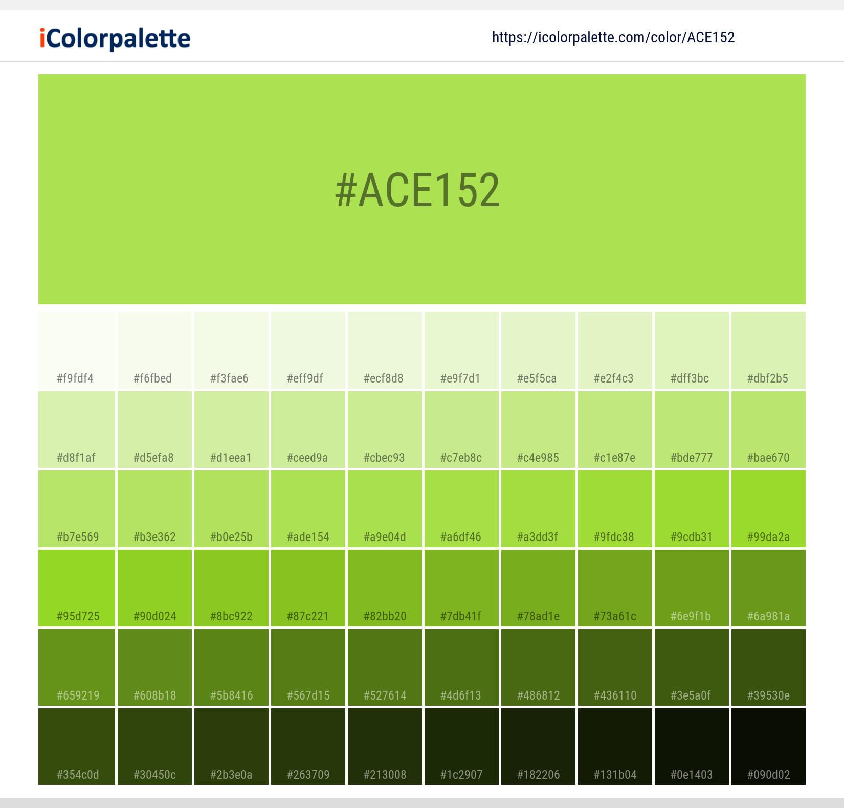Hex Color #ace152 | Printing Match PANTONE 2290 U | Color conversion ...