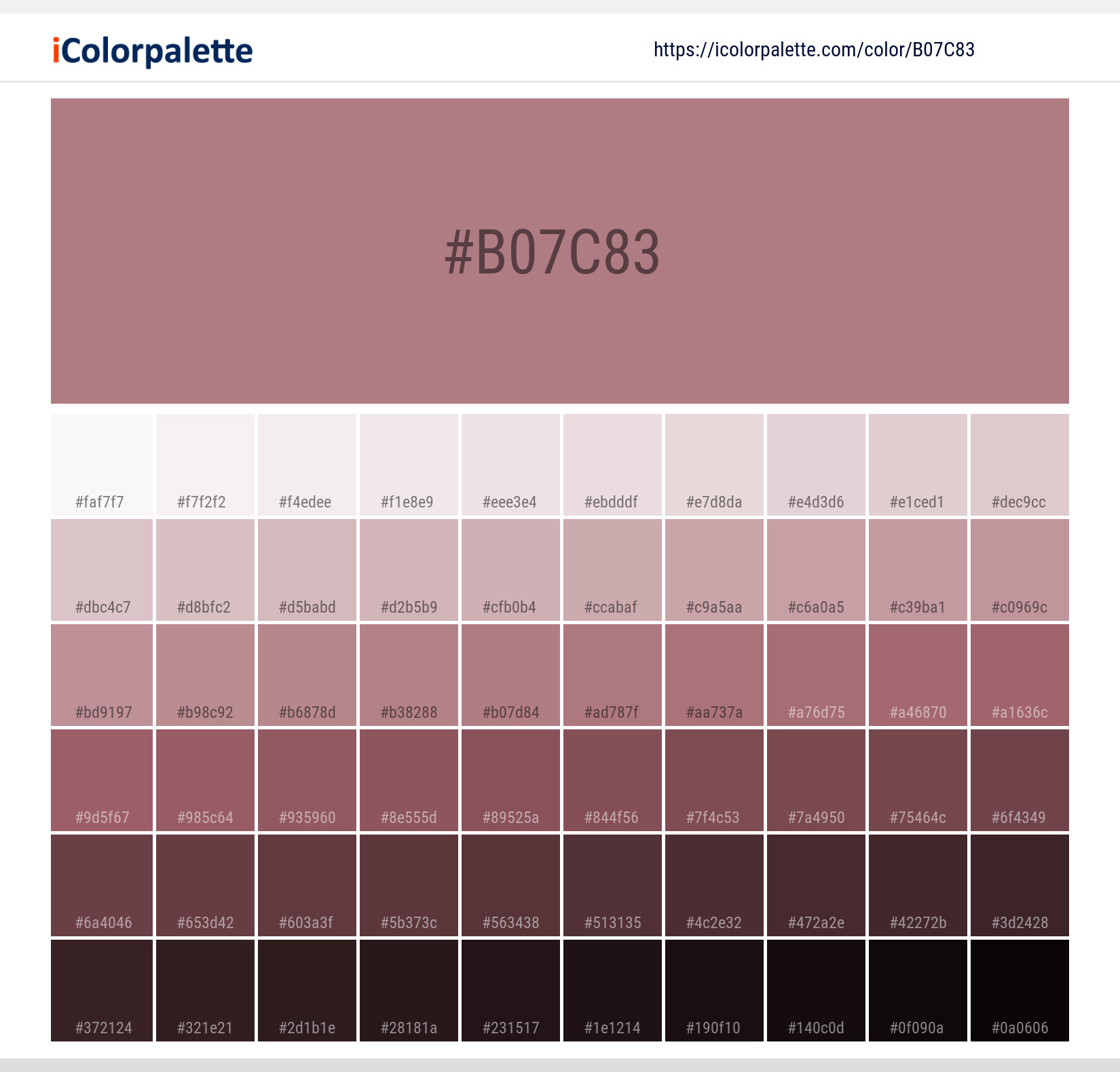 Pantone 5005 C Color | Hex color Code #B07C83 information | Hsl | Rgb ...