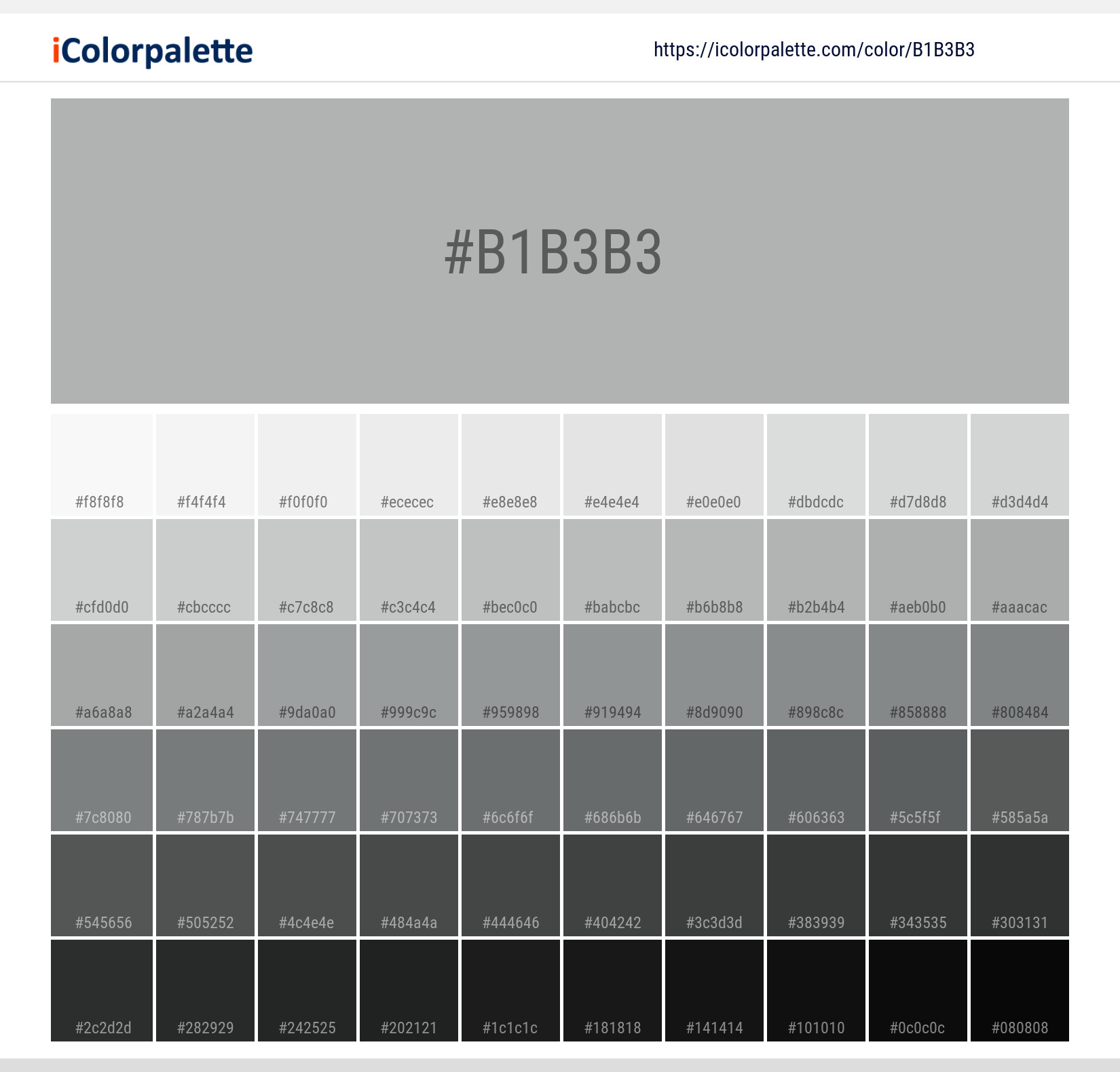 Pantone Color Chart Grey