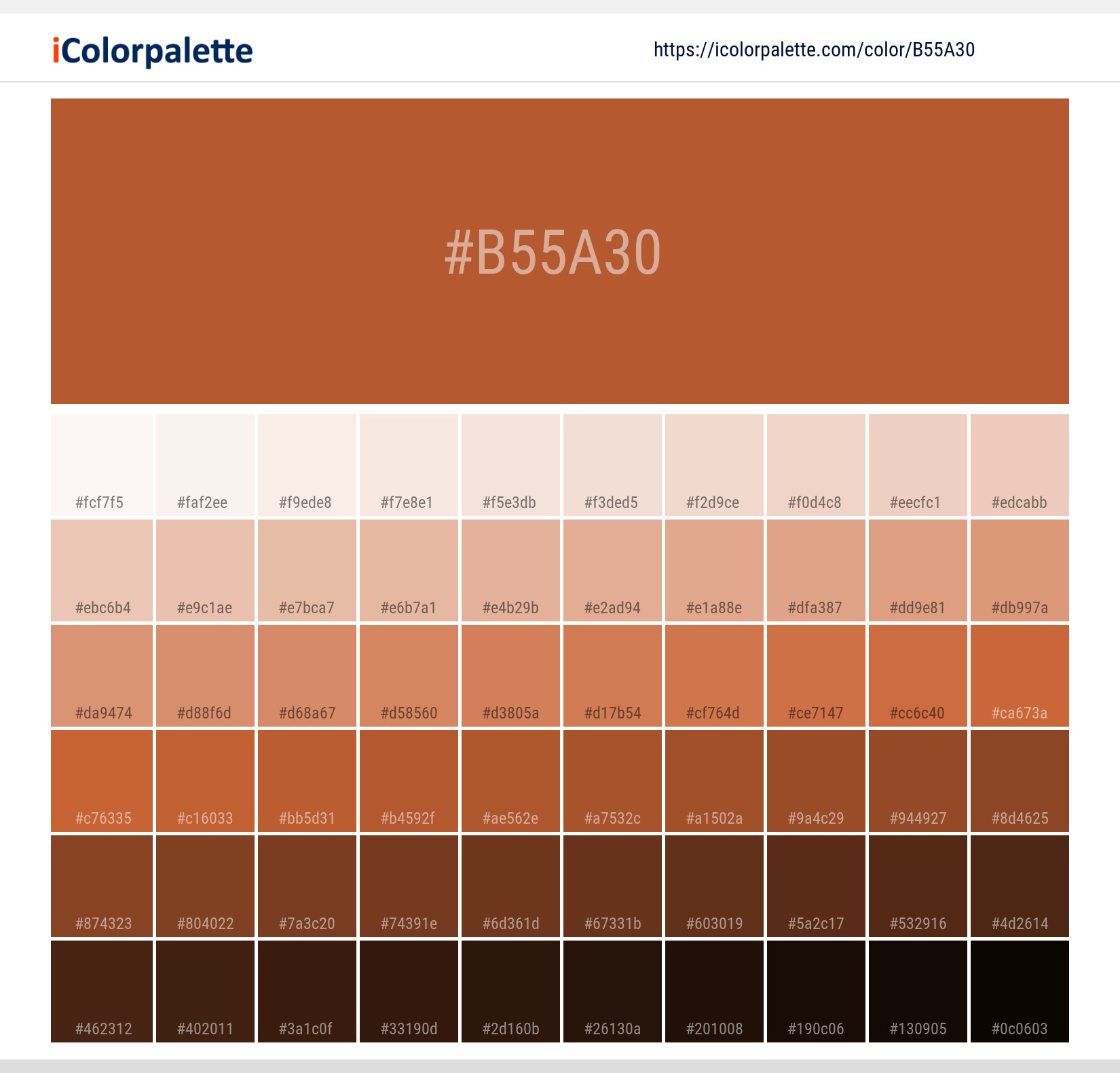 Pantone 18 1248 Tcx Rust Color Hex Color Code B55a30 Information Hsl Rgb Pantone