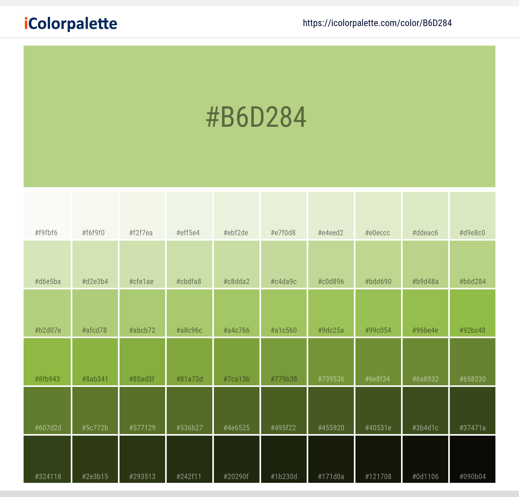 Pantone 13-0331 Tpx Sap Green Color | Hex color Code #B6D284 ...