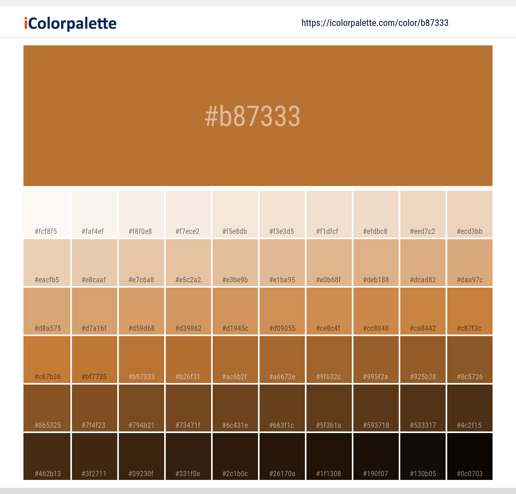 Copper Color B87333 Information Hsl Rgb Pantone