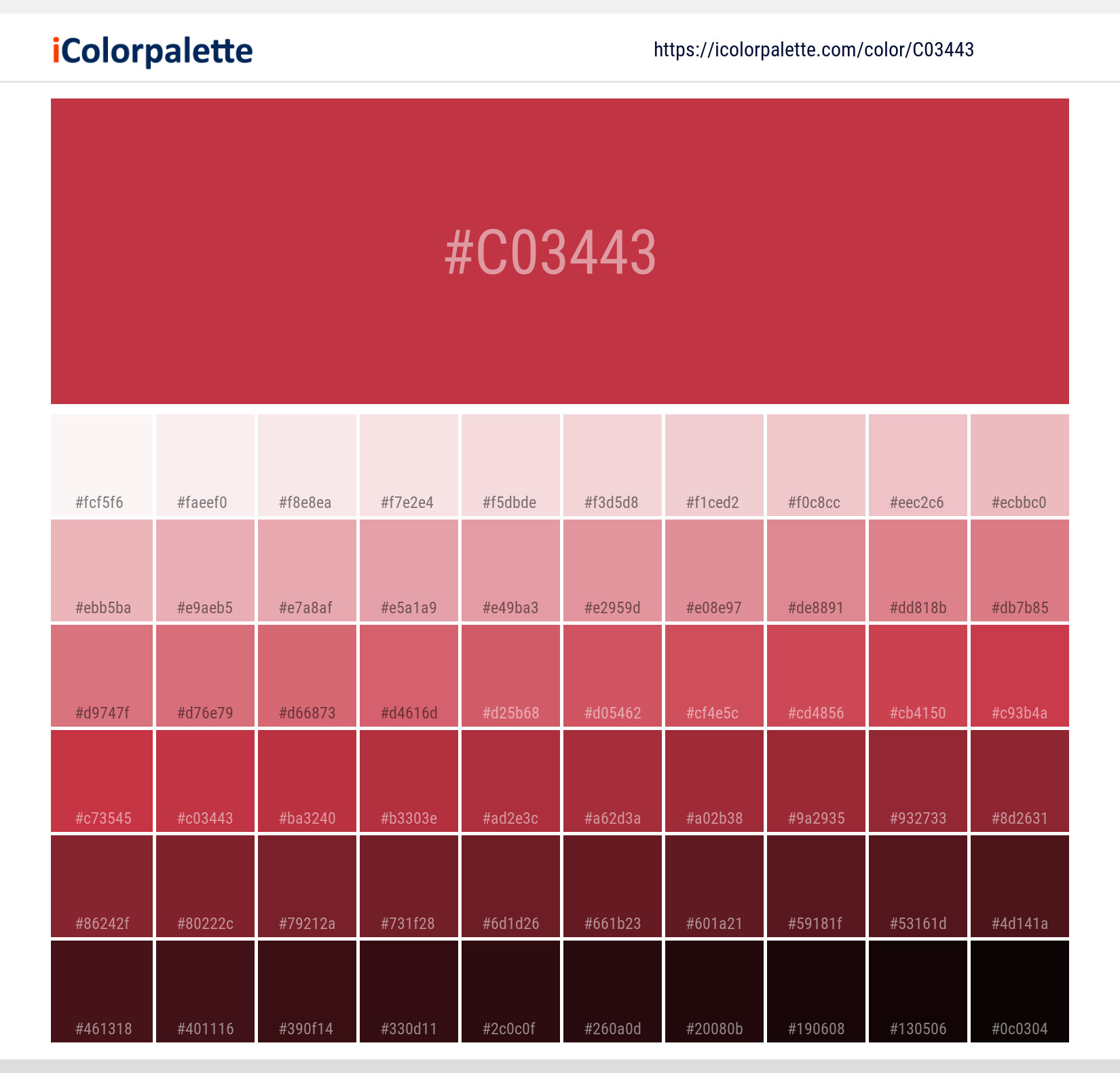 Pantone 18 1663 Tpg Chinese Red Color Hex Color Code C03443