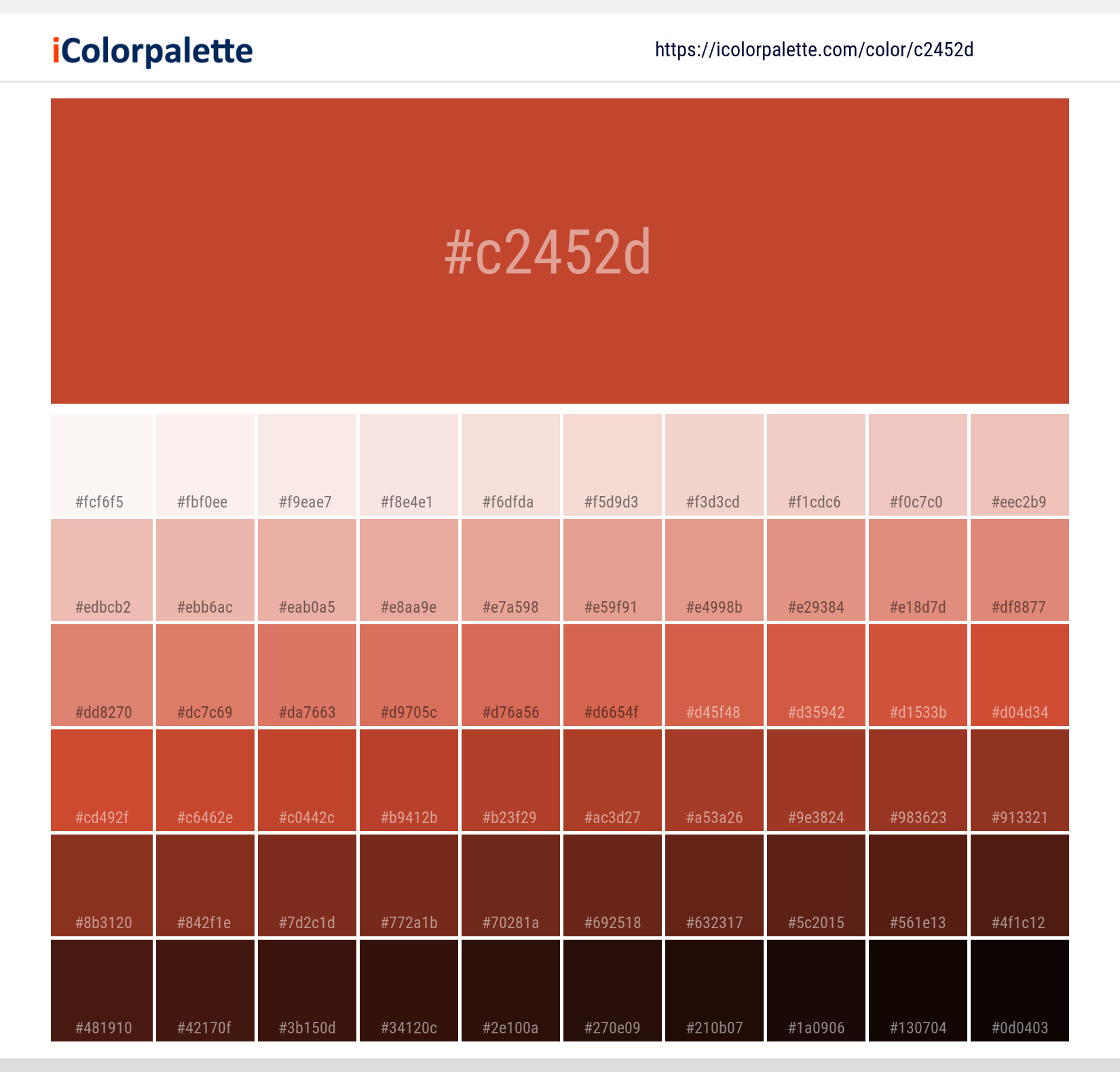 hierro kiwi alfiler Pantone 18-1454 Tcx Red Clay Color | Hex color Code #C2452D information |  Hsl | Rgb | Pantone