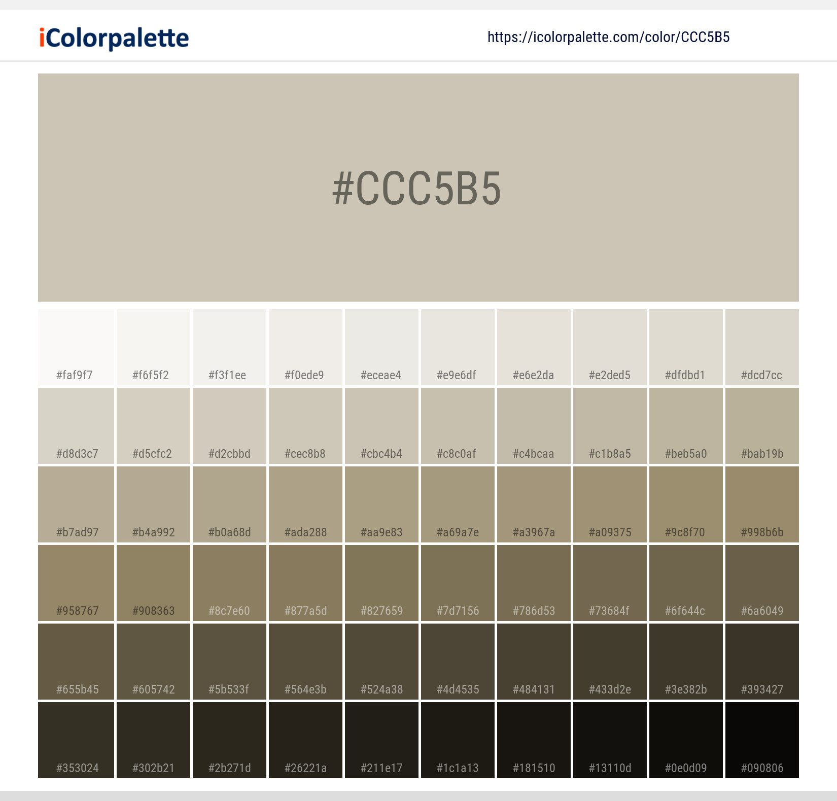 Pantone 130401 Tpx Oatmeal Color Hex color Code CCC5B5 information Hsl Rgb Pantone