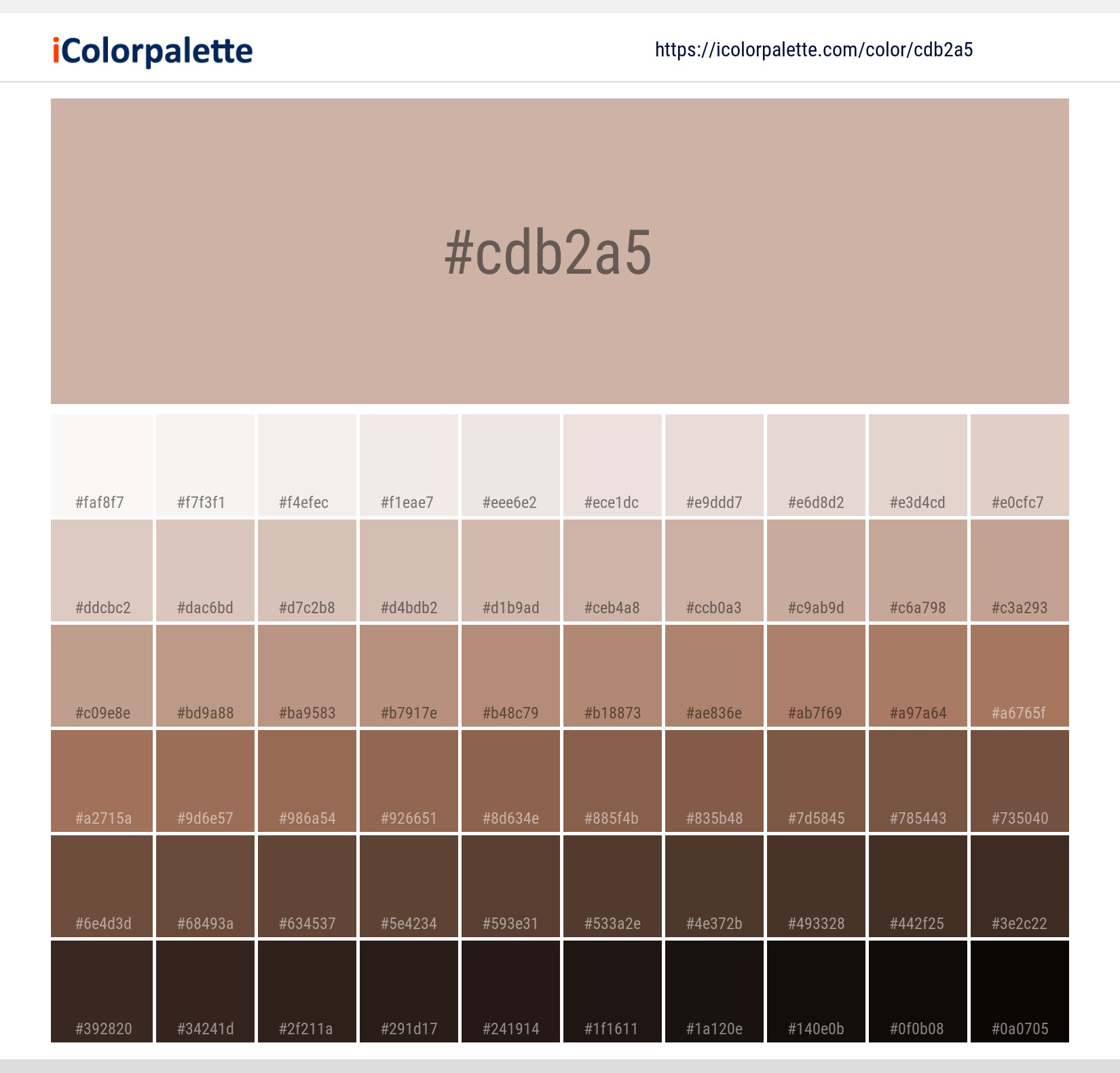Pantone 14-1307 Tcx Rose Dust Color, Hex color Code #CDB2A5 information, Hsl, Rgb