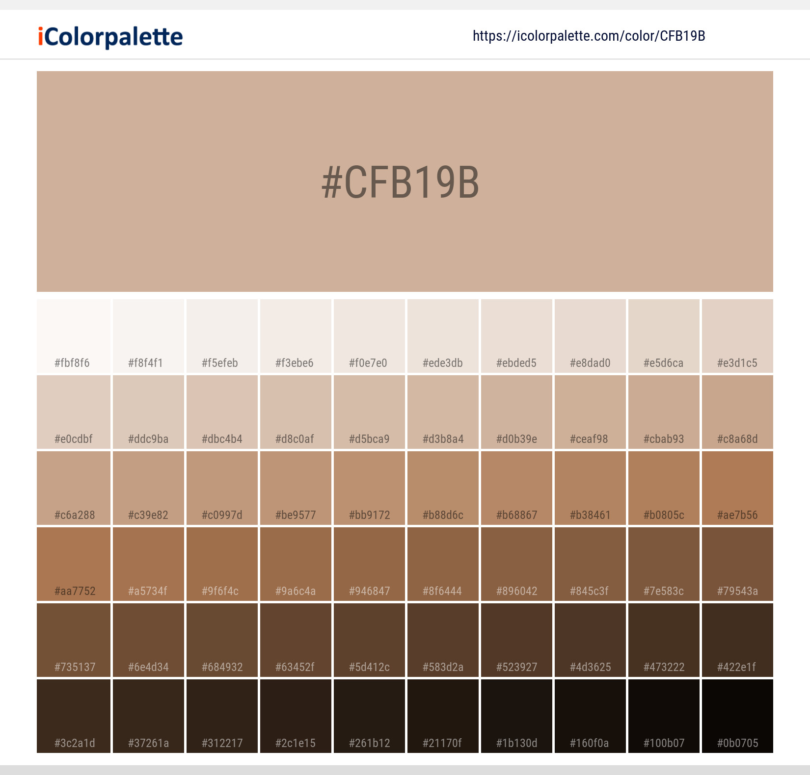 Pantone P 42-10 C Color | Hex color Code #CFB19B information | Hsl | Rgb |  Pantone