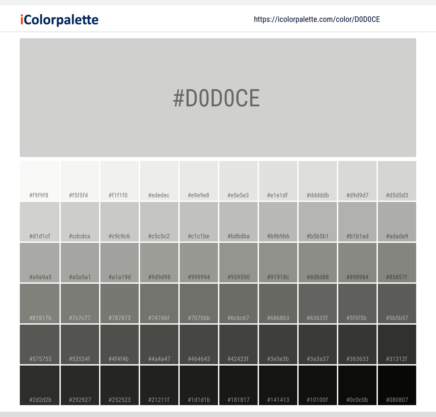 Cool Gray Pantone Color Chart