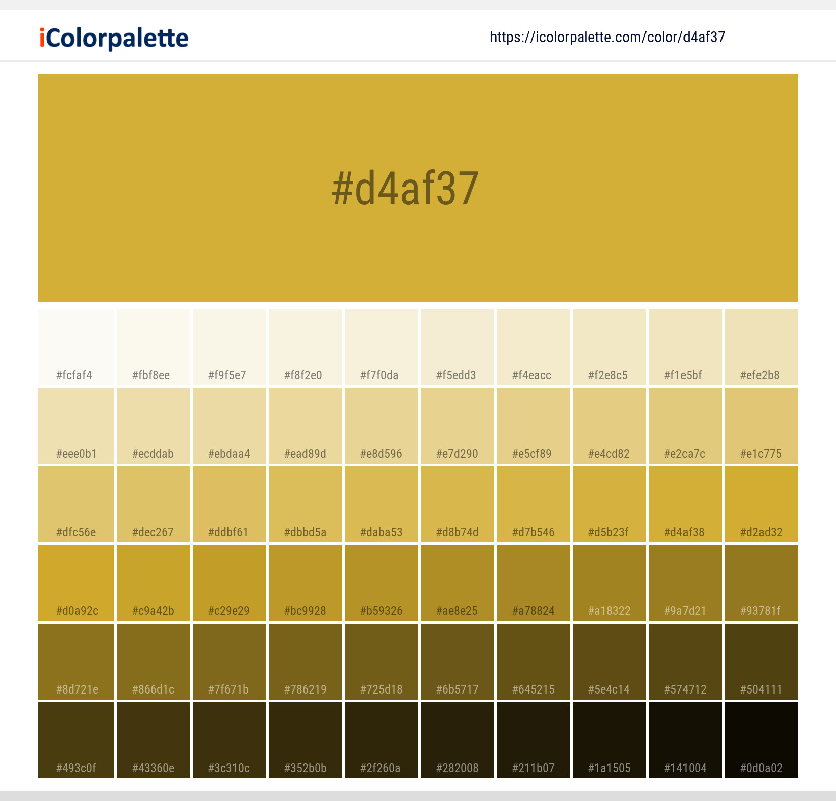 Hex Color Code D4af37 Metallic Gold Color Information Hsl