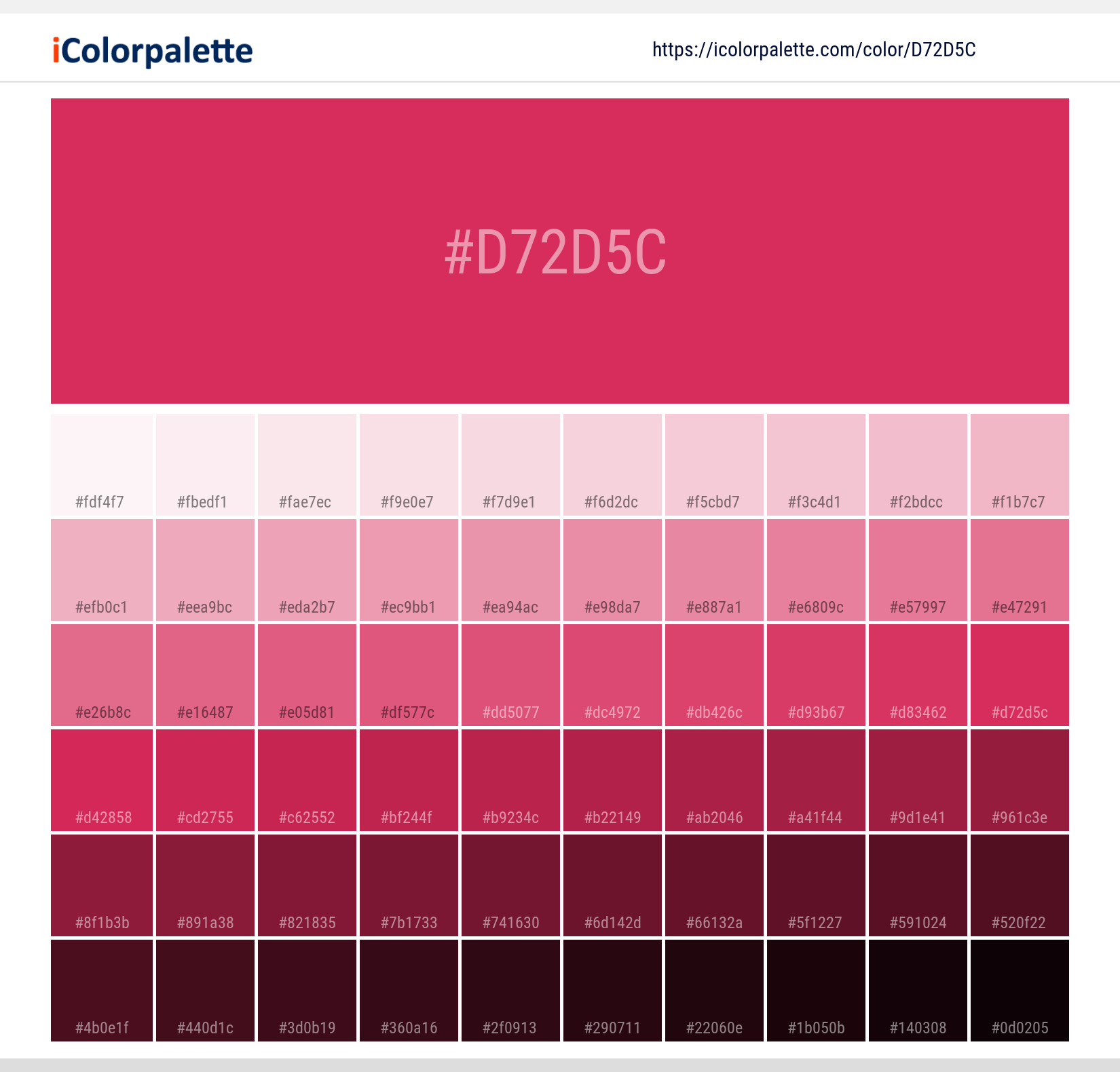 Pantone 181754 Tpx Raspberry Color Hex color Code D72D5C