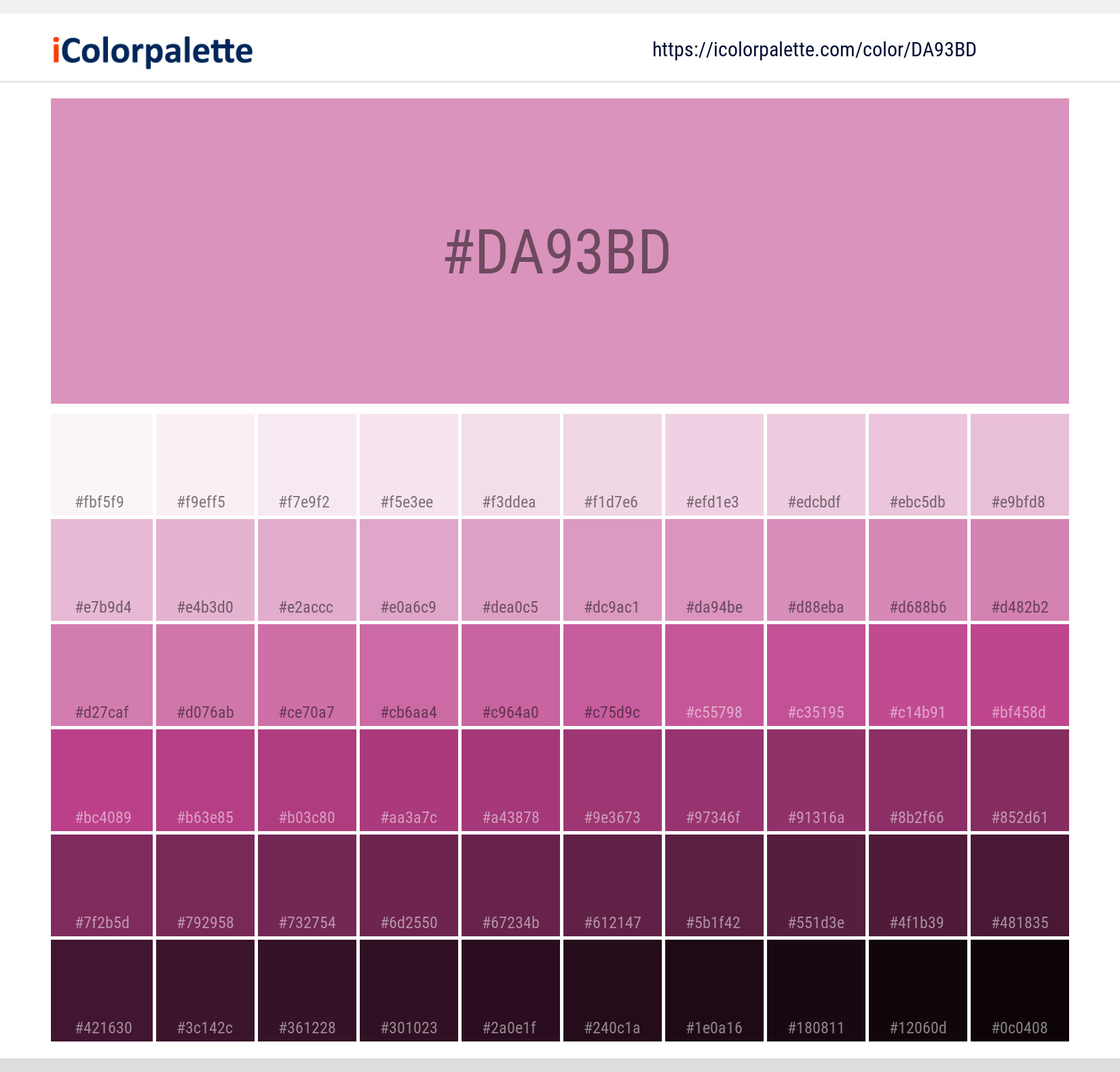 Firm Pink (similar) Color | da93bd information | Hsl | Rgb