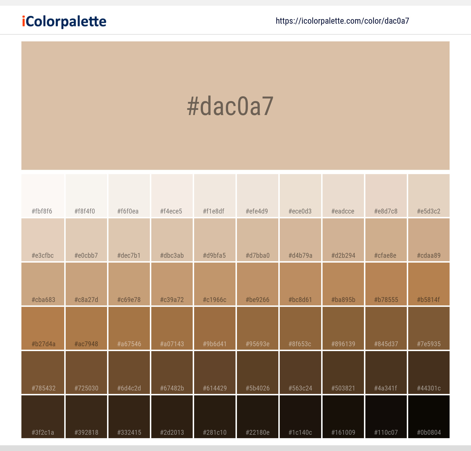 Pantone 13 1011 Tcx Ivory Cream Color Hex Color Code dac0a7 