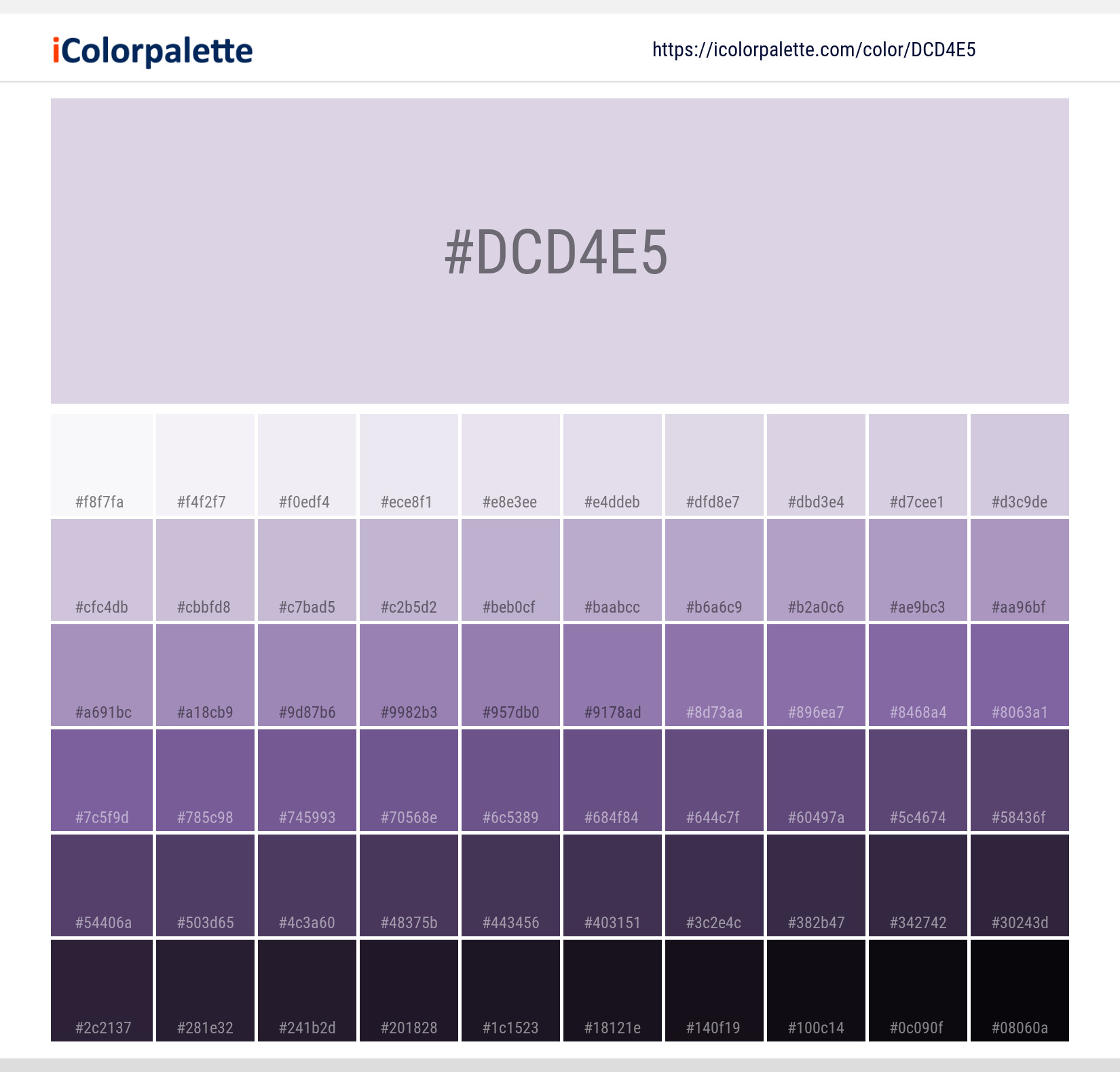 C.iページ Pantone 9362 C Color | Hex color Code #DCD4E5 information