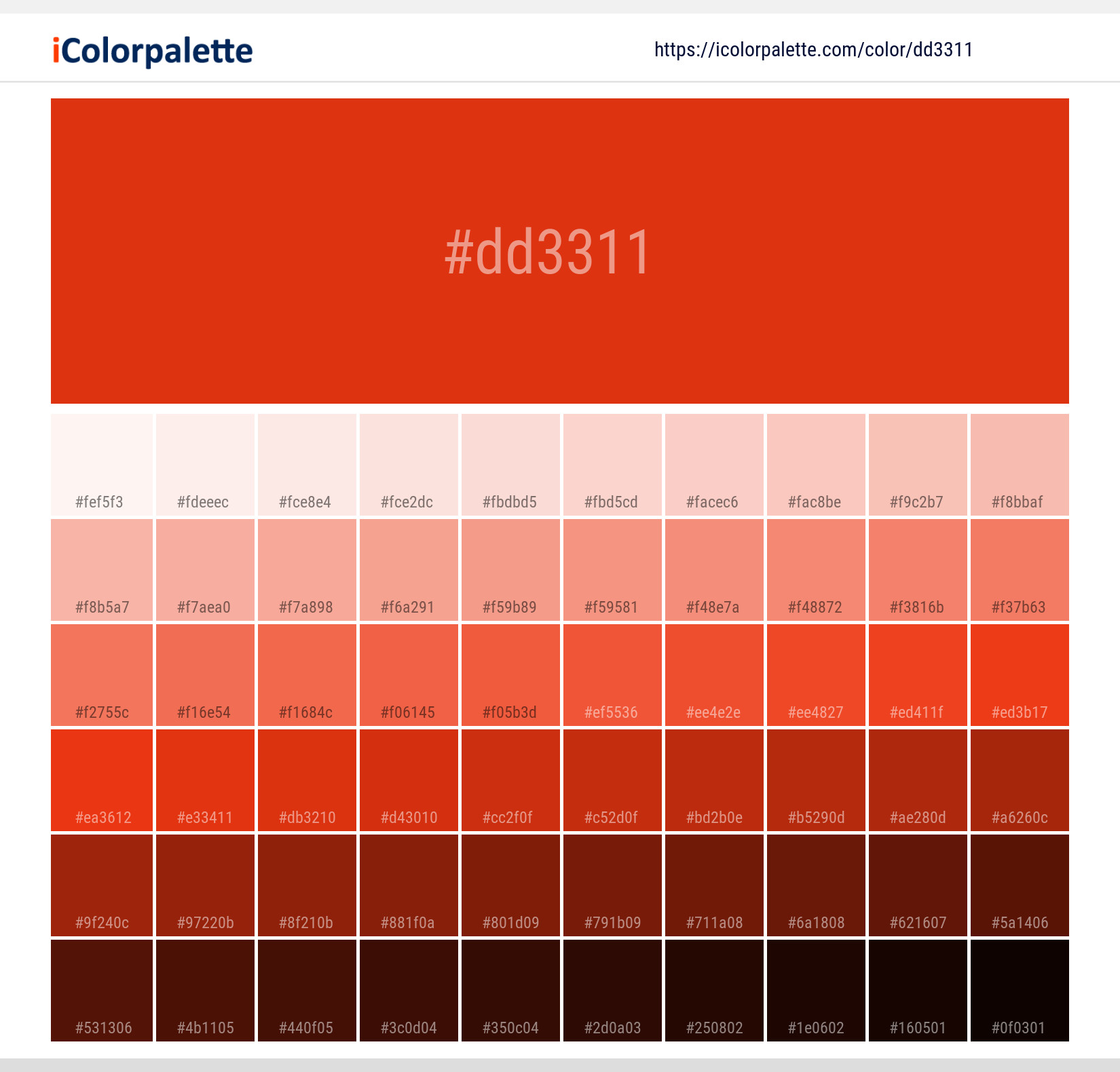 COLOR「REMIND」DYNAMITE  Dynamite Red Color | dd3311 information | Hsl | Rgb | Pantone