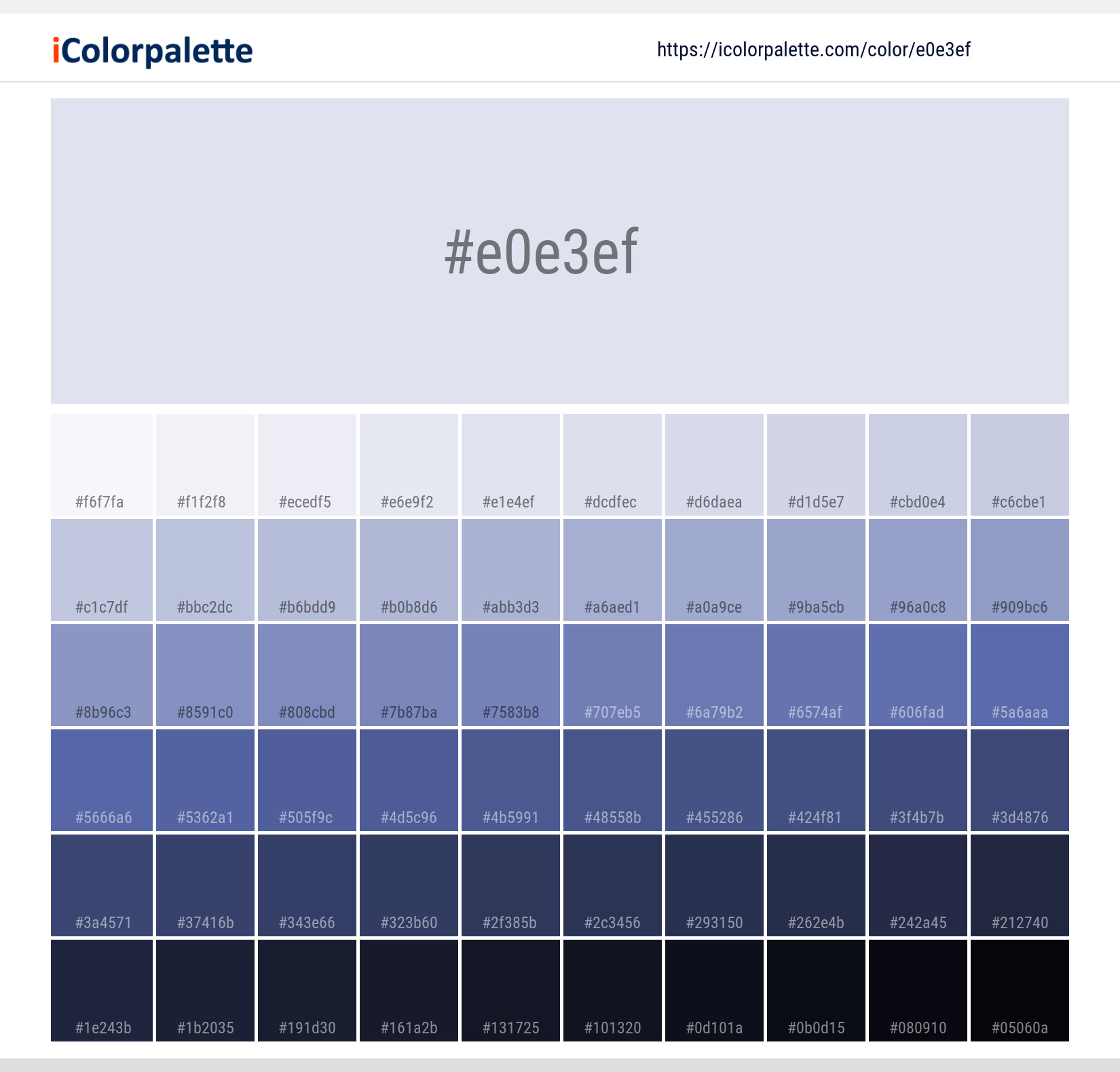Iris Ice Color | e0e3ef information | Hsl | Rgb | Pantone