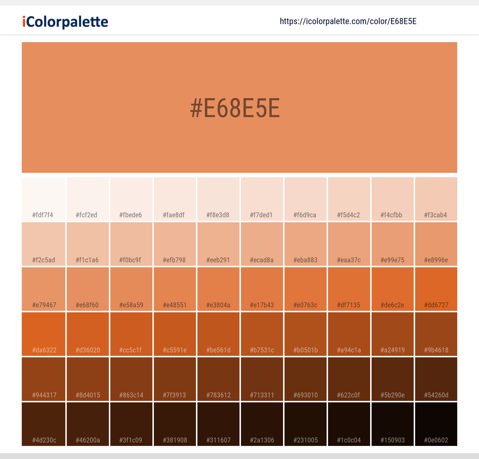 Pantone 2024 Cp Color Hex color Code E68E5E information Hsl Rgb