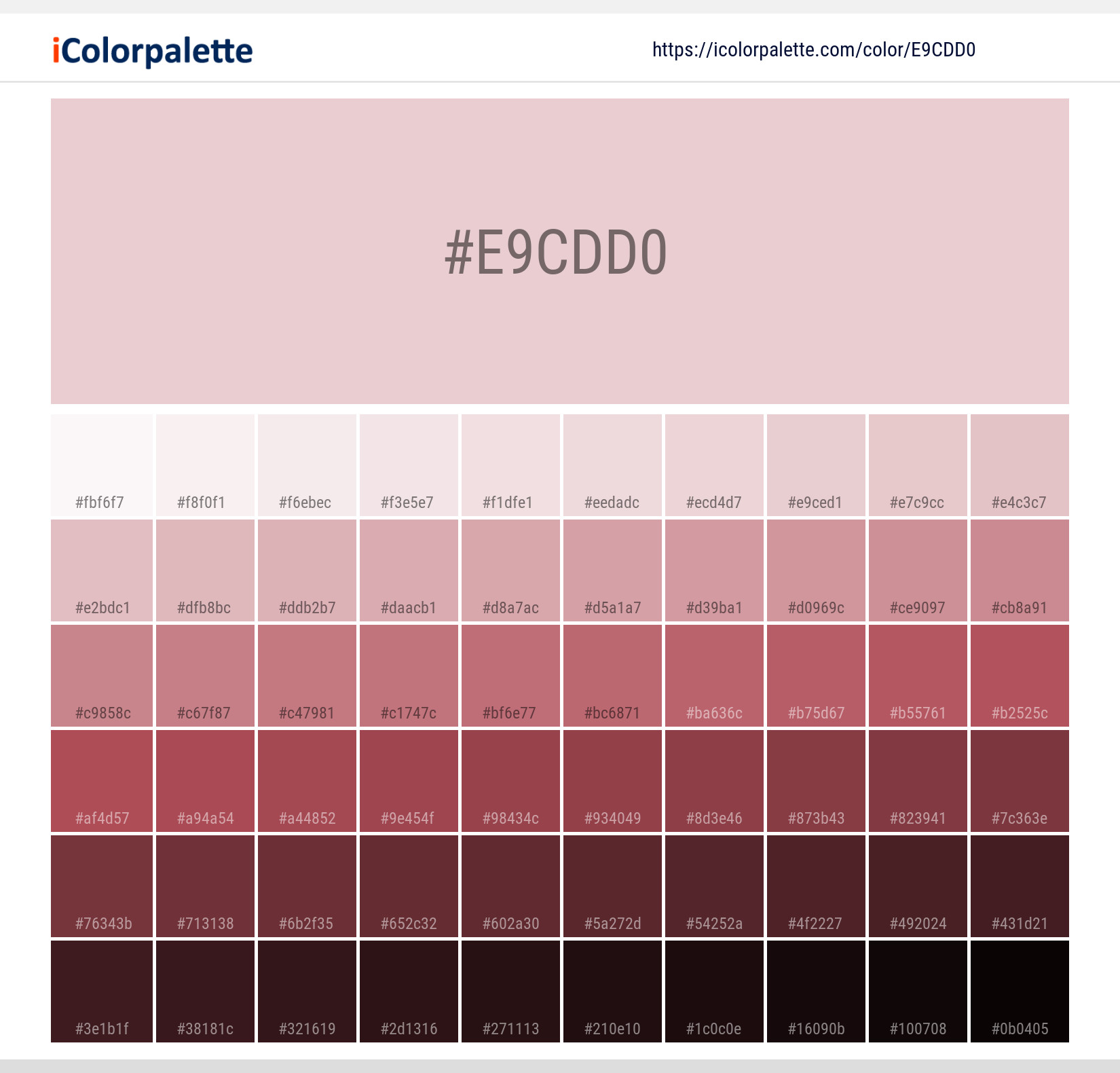 Pantone 691 C Color | Hex color Code #E9CDD0 information | Hsl | Rgb ...