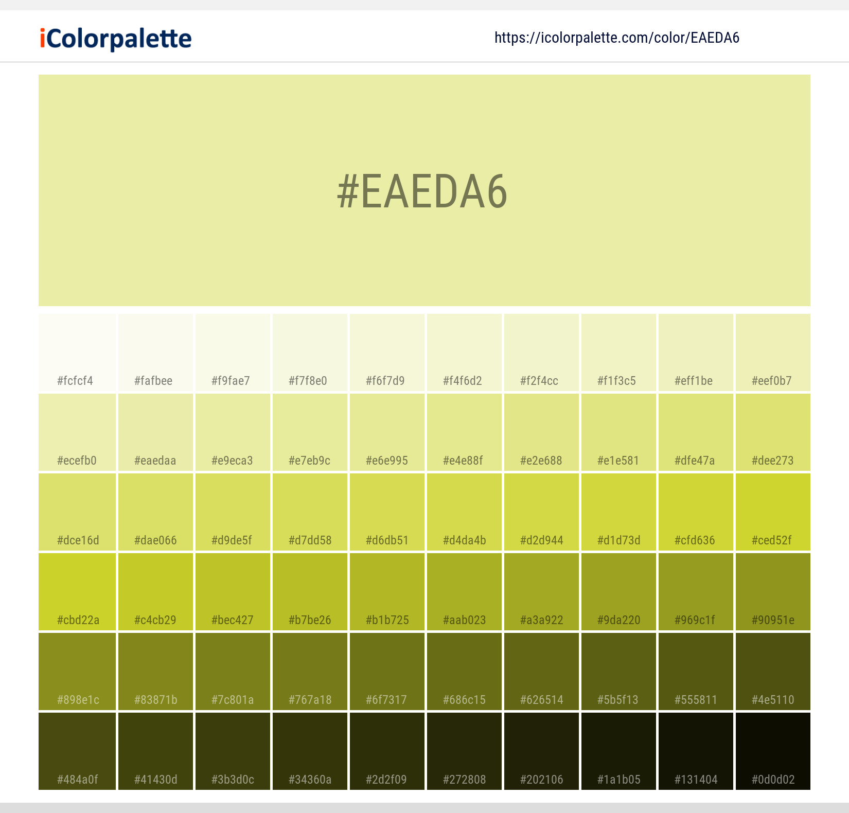 Pantone 12-0520 Tpx Pale Lime Yellow Color | Hex color Code #EAEDA6  information | Hsl | Rgb | Pantone