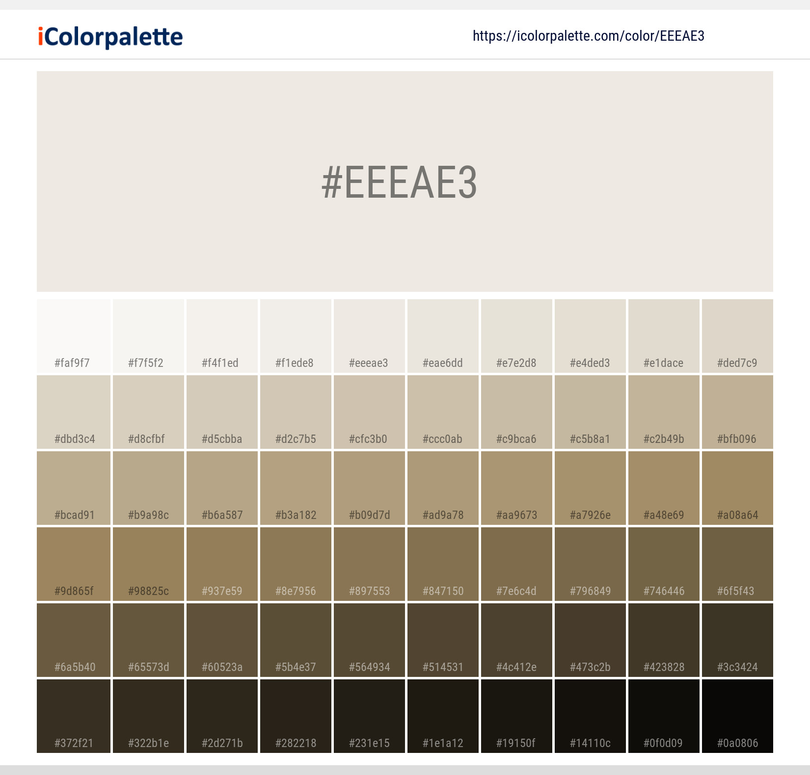 Hex Color Code Eeeae3 Pantone 11 0604 Tpx Gardenia Color Information Hsl Rgb Pantone