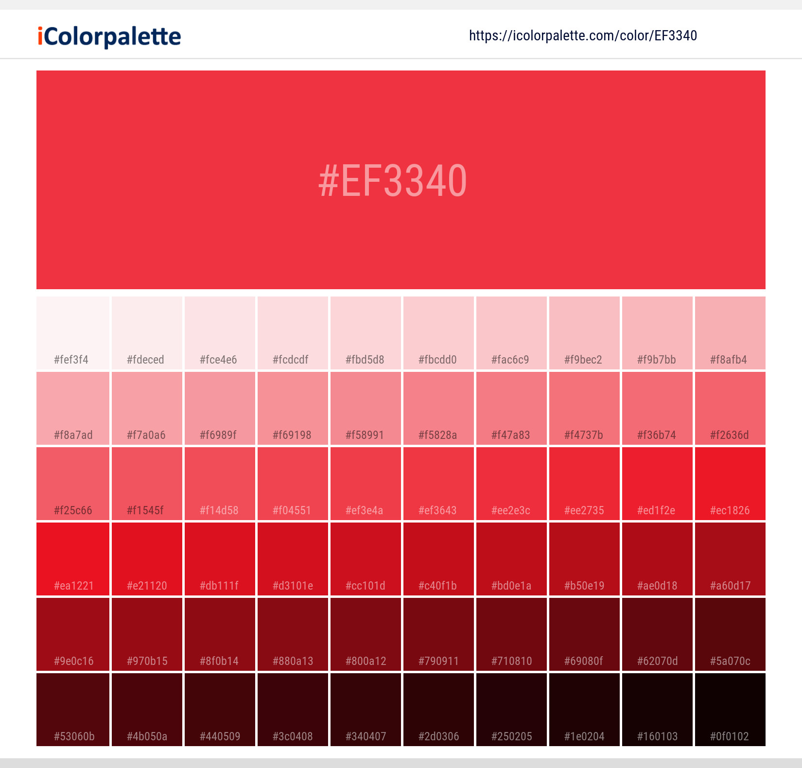 Pantone Red 032 C Color | color Code #EF3340 information | Hsl | Rgb | Pantone