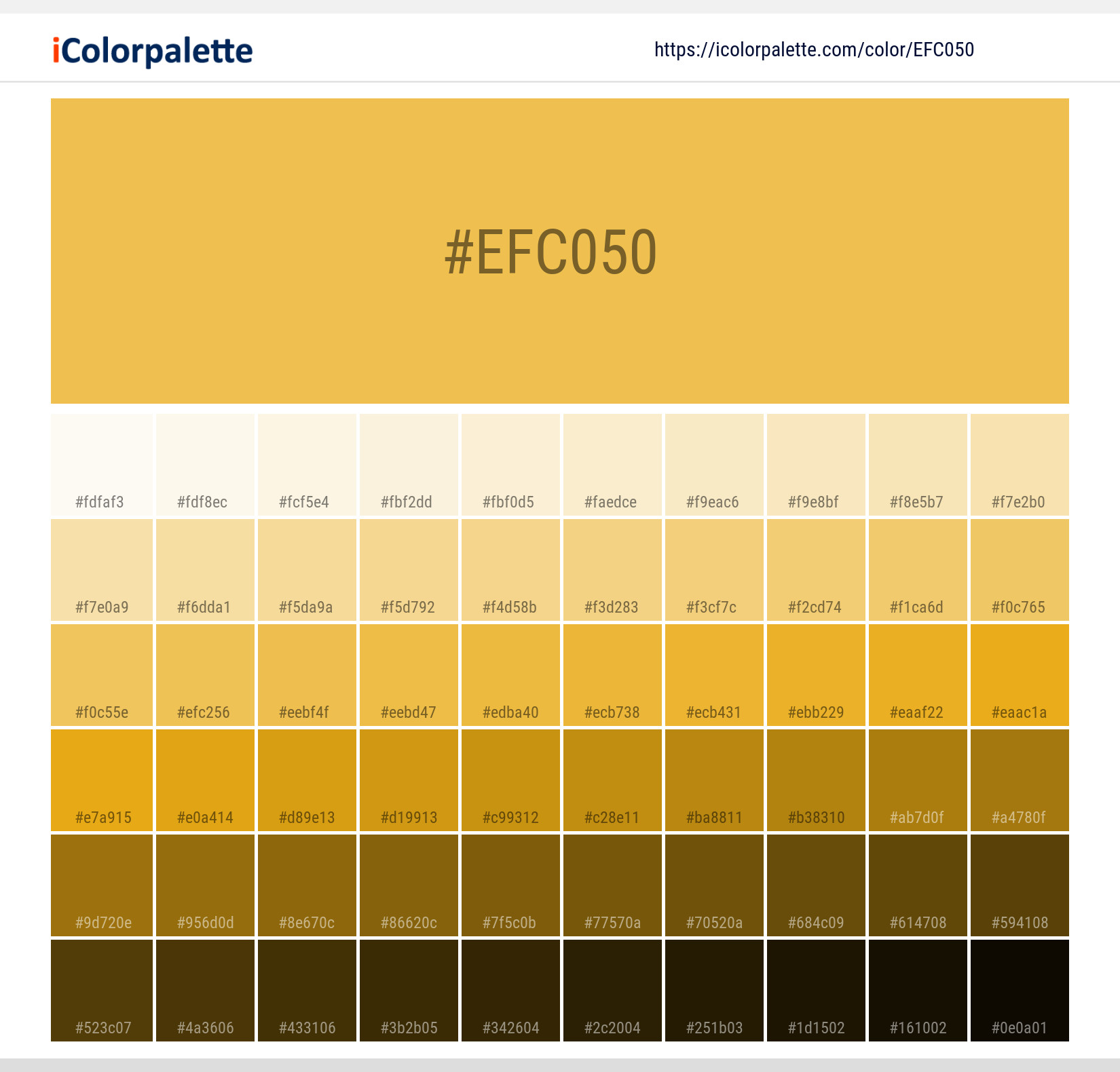 Pantone 140848 Tpx Mimosa Color Hex color Code EFC050 information Hsl Rgb Pantone